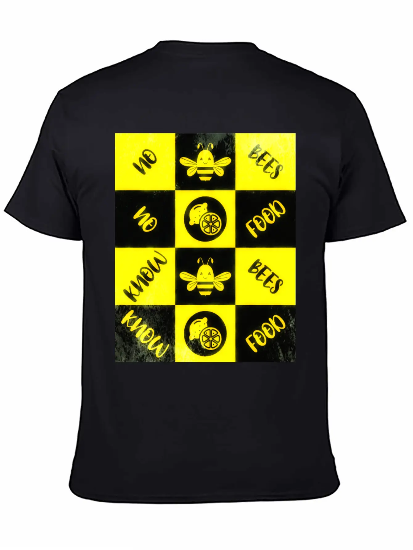 Honey Bee Day NO BEES NO FOOD Grunge Collage Unisex Casual T-Shirt – Clean Design For Daily Comfort