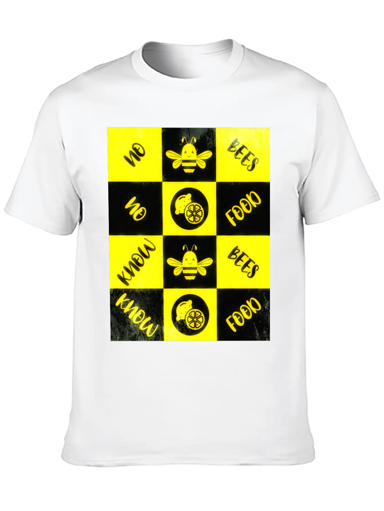 Honey Bee Day NO BEES NO FOOD Grunge Collage Unisex Casual T-Shirt – Clean Design For Daily Comfort