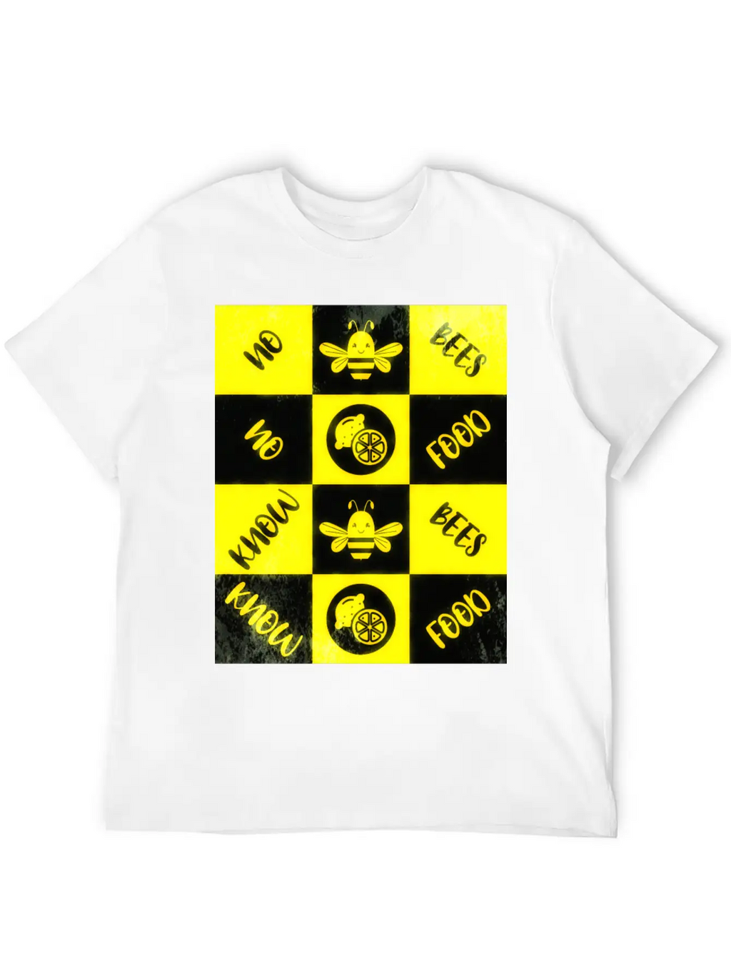 Honey Bee Day NO BEES NO FOOD Grunge Collage Unisex Casual T-Shirt – Clean Design For Daily Comfort