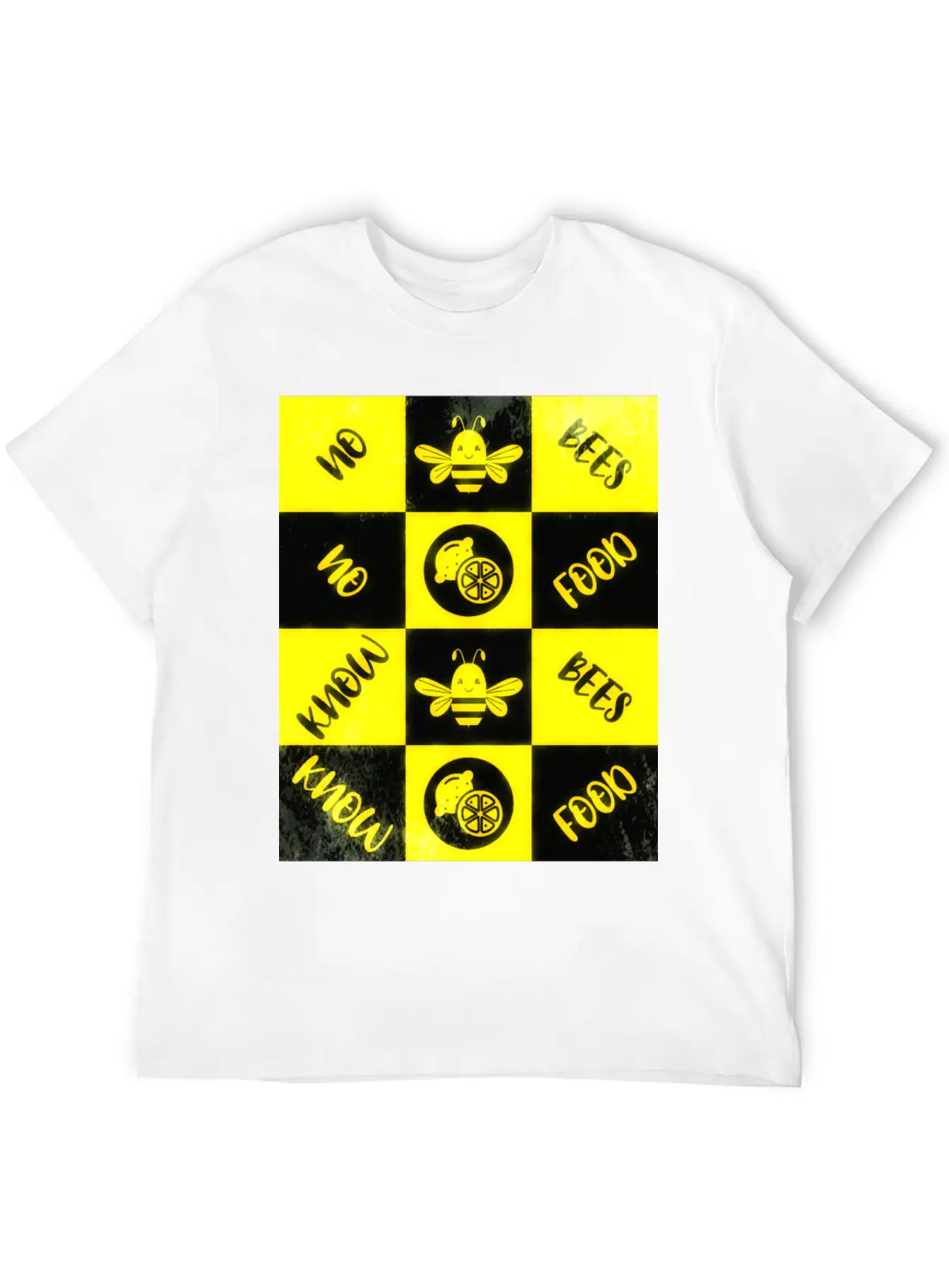 Honey Bee Day NO BEES NO FOOD Grunge Collage Unisex Casual T-Shirt – Clean Design For Daily Comfort