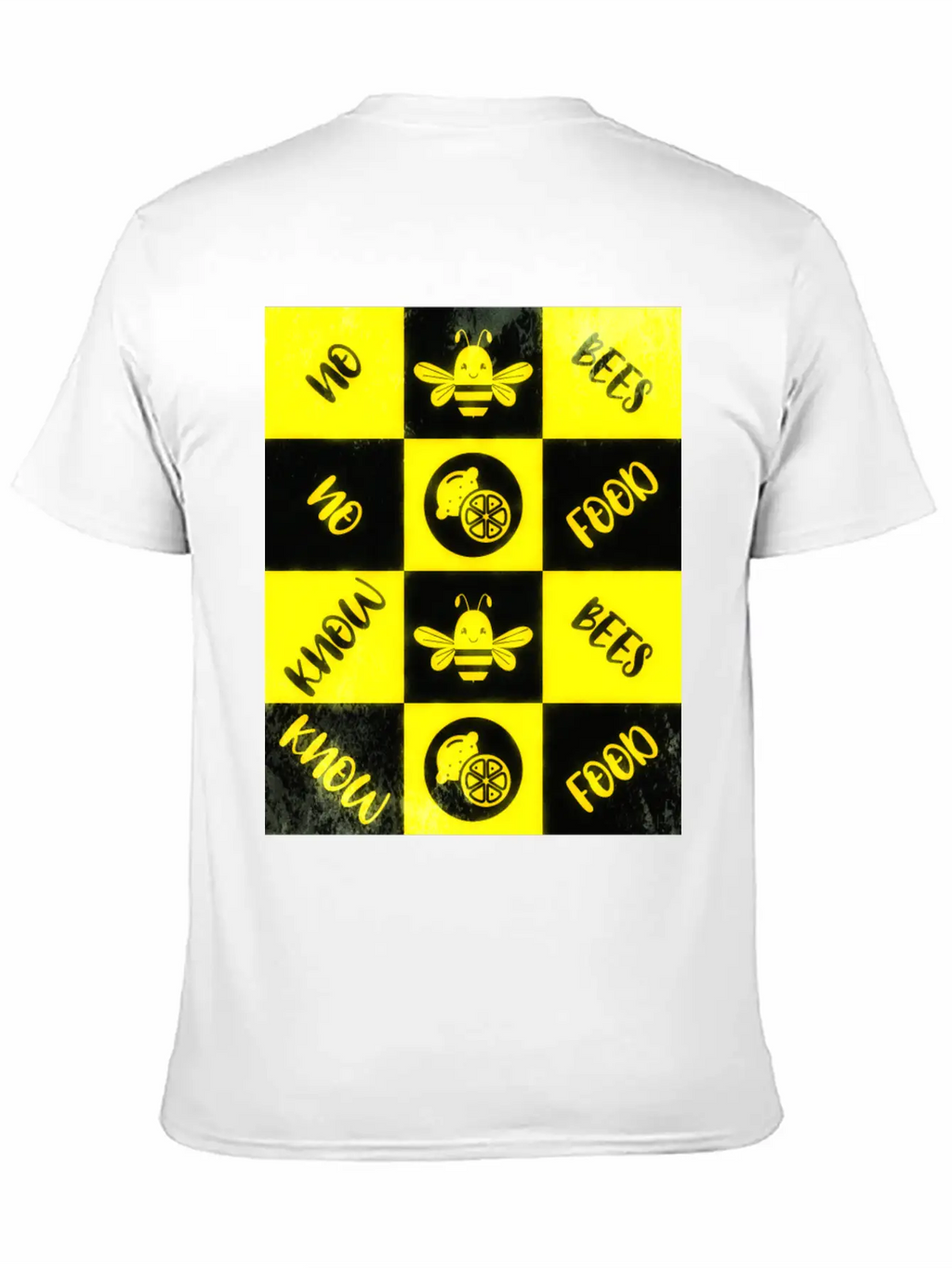 Honey Bee Day NO BEES NO FOOD Grunge Collage Unisex Casual T-Shirt – Clean Design For Daily Comfort