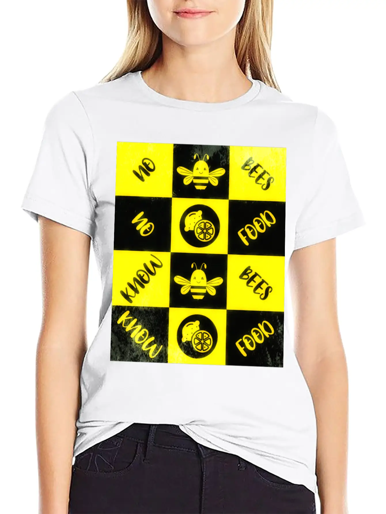 Honey Bee Day NO BEES NO FOOD Grunge Collage Unisex Casual T-Shirt – Clean Design For Daily Comfort