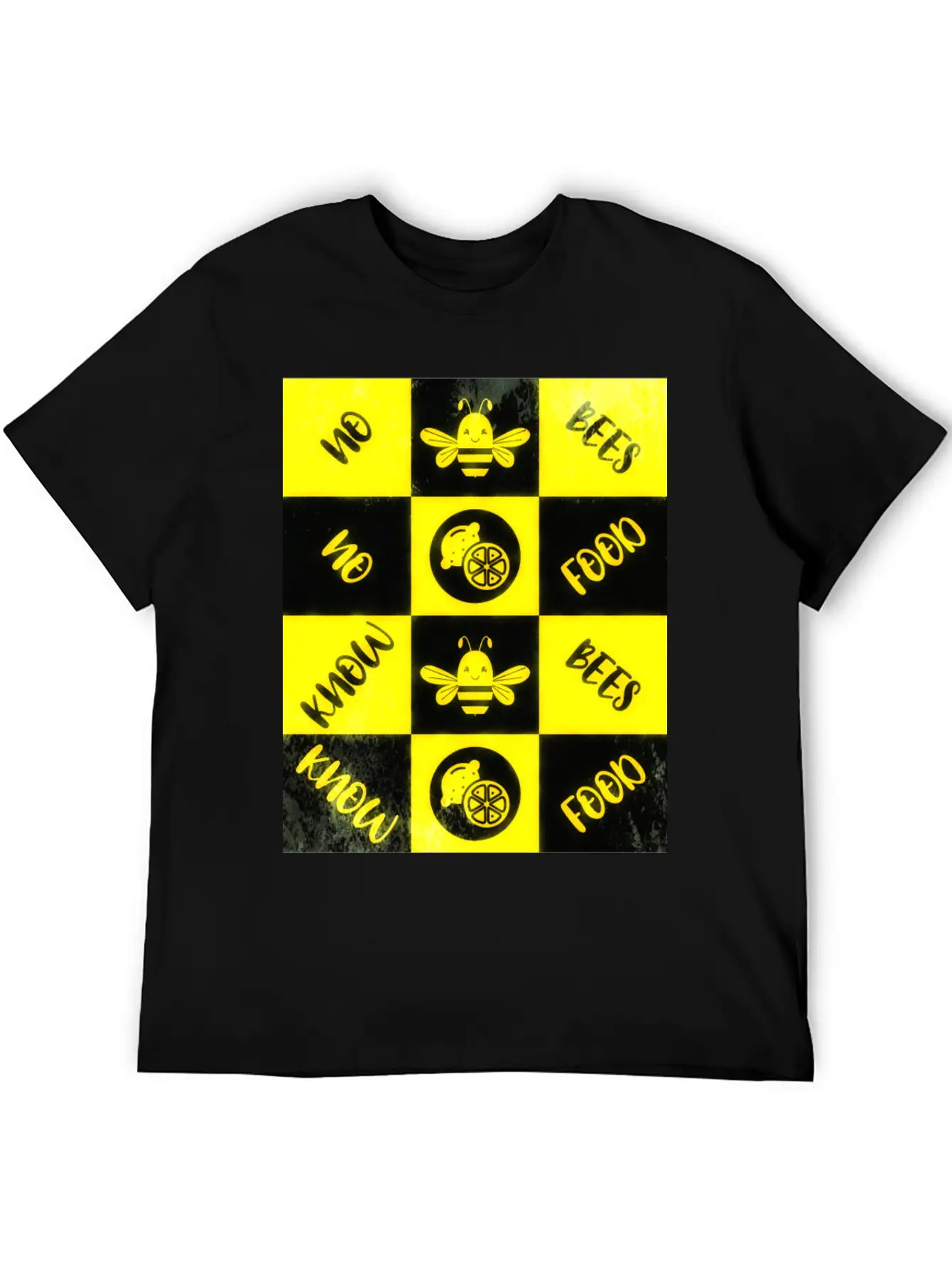 Honey Bee Day NO BEES NO FOOD Grunge Collage Unisex Casual T-Shirt – Clean Design For Daily Comfort