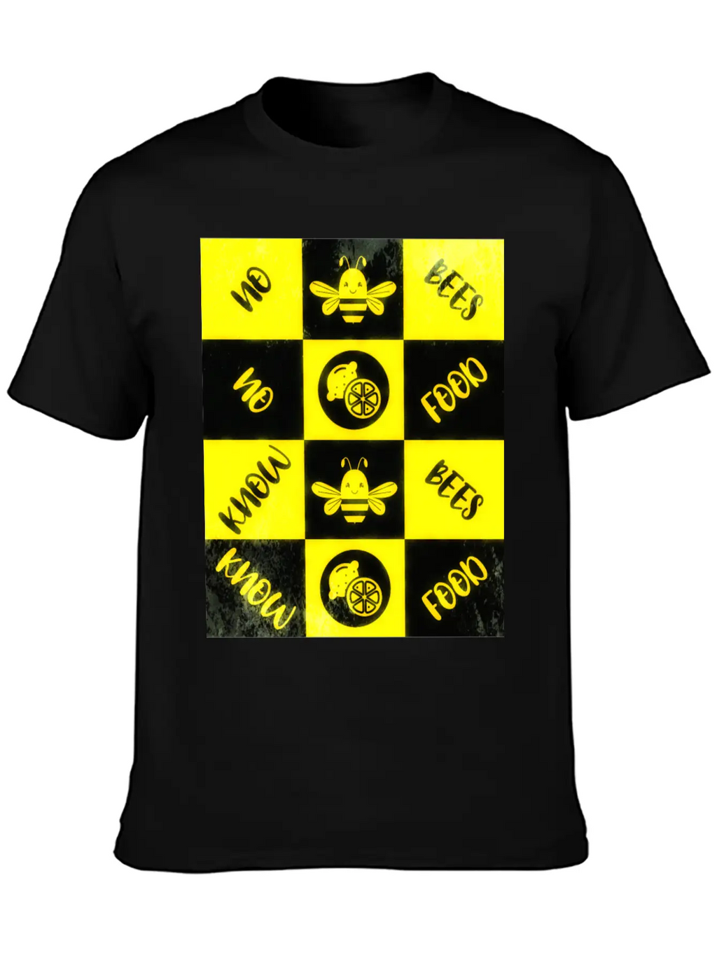 Honey Bee Day NO BEES NO FOOD Grunge Collage Unisex Casual T-Shirt – Clean Design For Daily Comfort