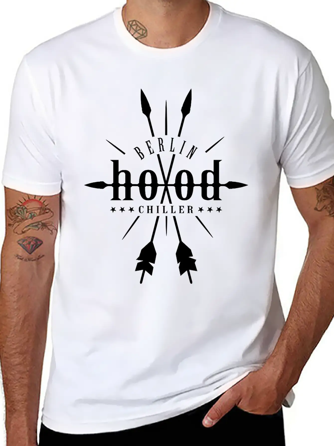 Hood Robin Hood Chiller Berlin Unisex Short Sleeve Soft Cotton T-Shirt – Casual Everyday Wear