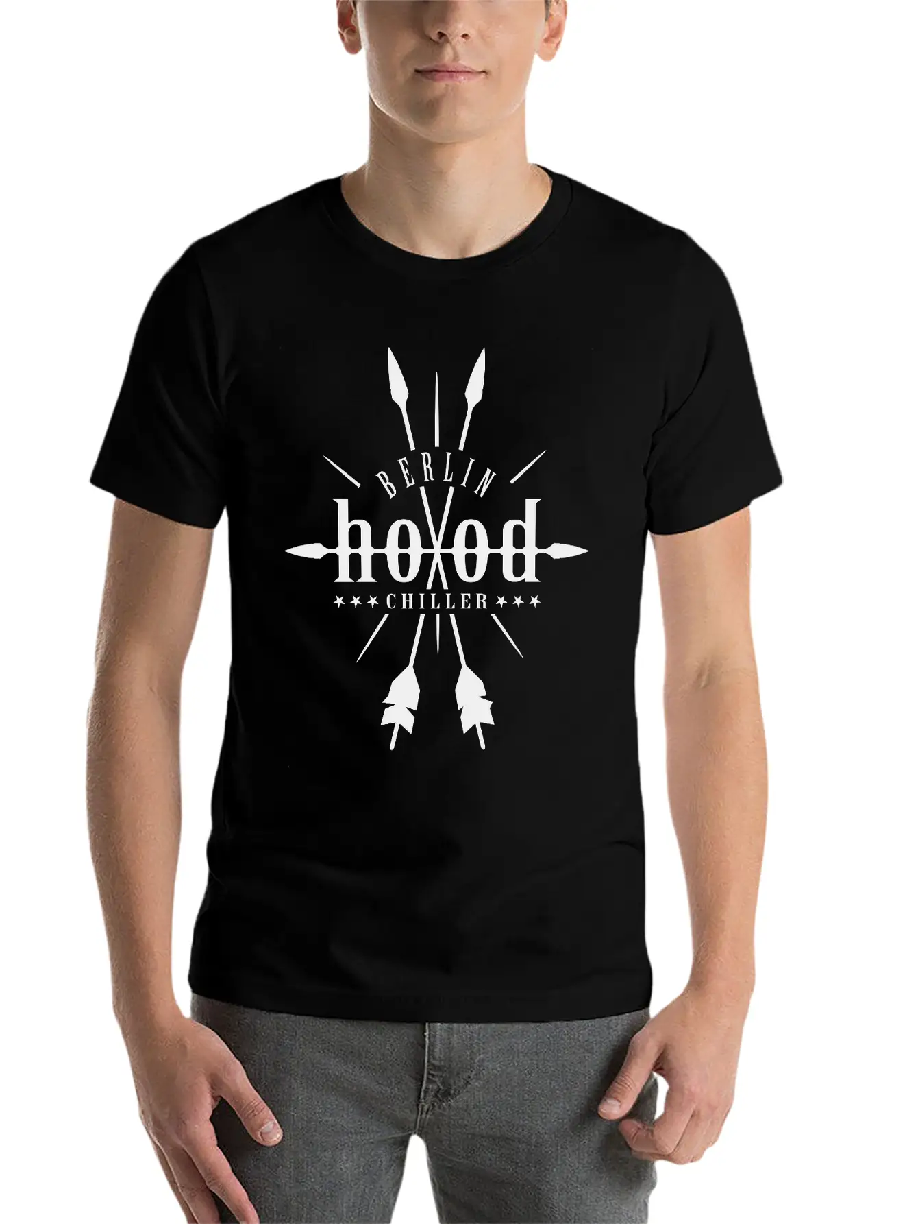 Hood Robin Hood Chiller Berlin Unisex Short Sleeve Soft Cotton T-Shirt – Casual Everyday Wear
