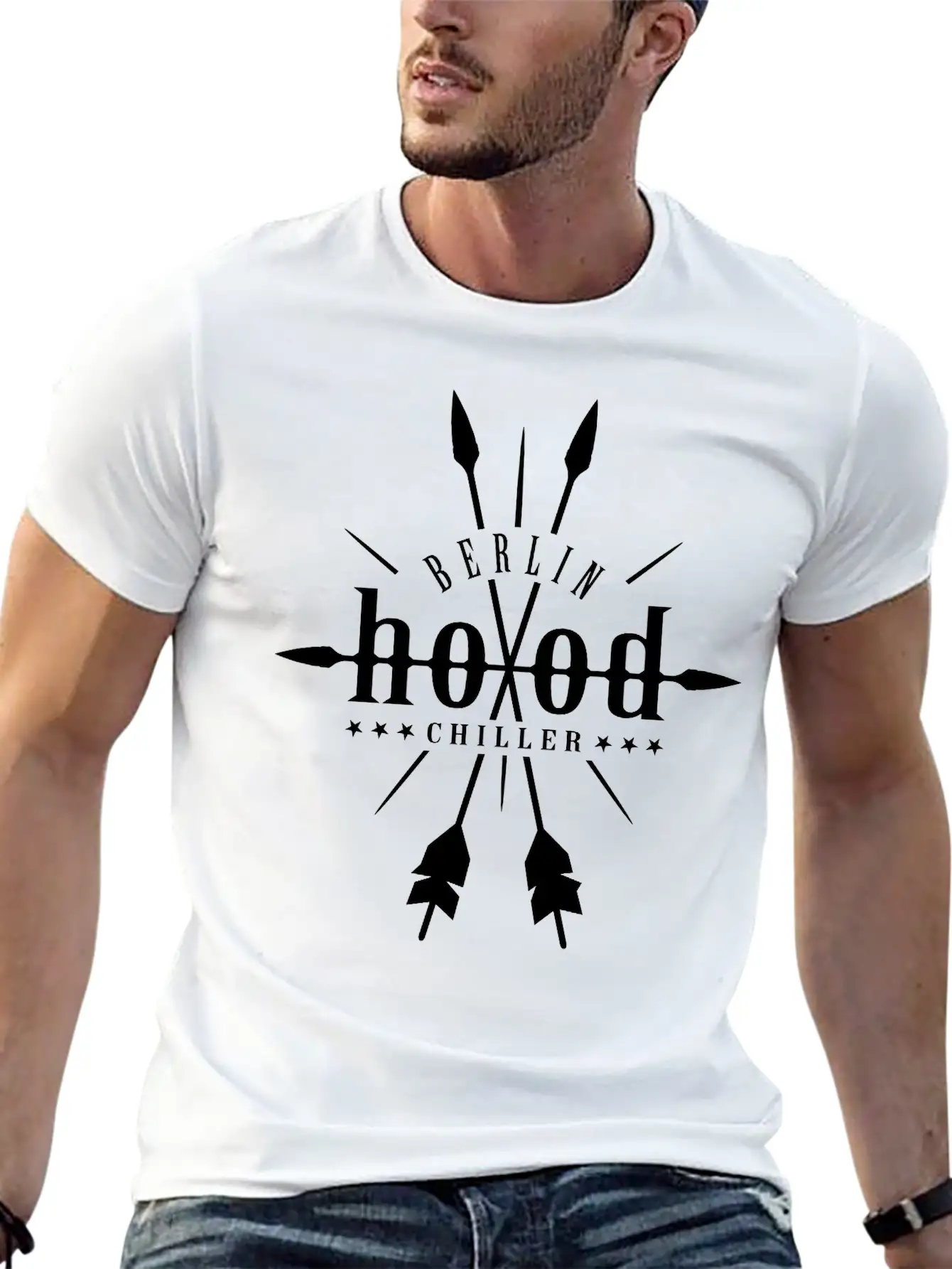 Hood Robin Hood Chiller Berlin Unisex Short Sleeve Soft Cotton T-Shirt – Casual Everyday Wear