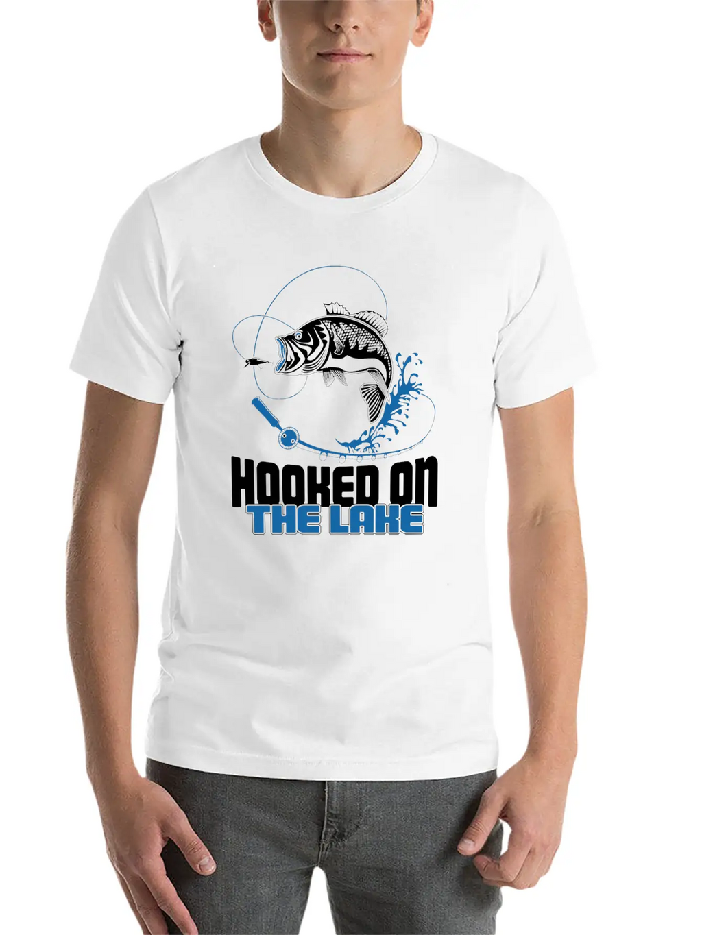 Hooked On The Lake Unisex Casual T-Shirt – Clean Design For Daily Comfort