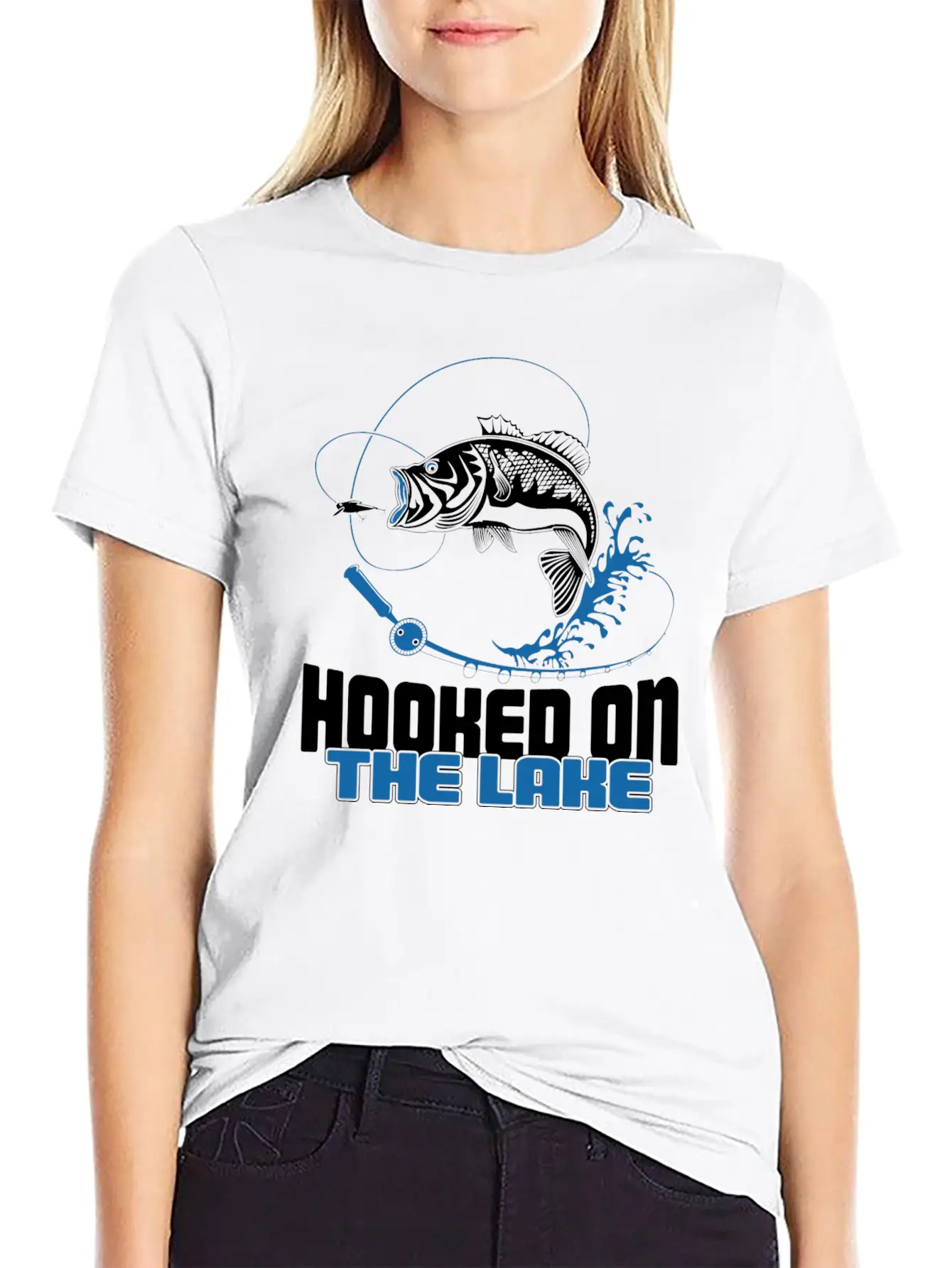 Hooked On The Lake Unisex Casual T-Shirt – Clean Design For Daily Comfort