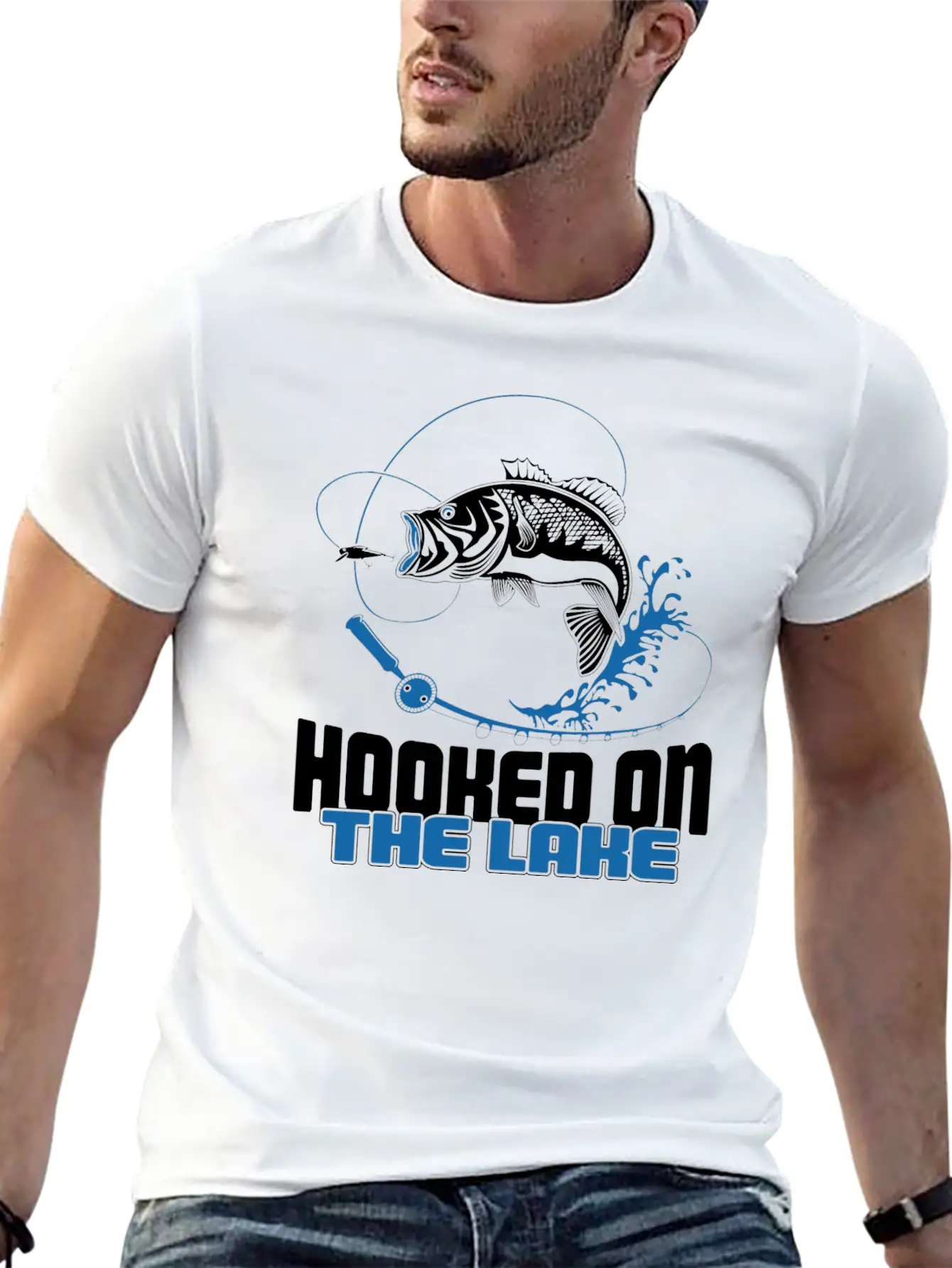 Hooked On The Lake Unisex Casual T-Shirt – Clean Design For Daily Comfort