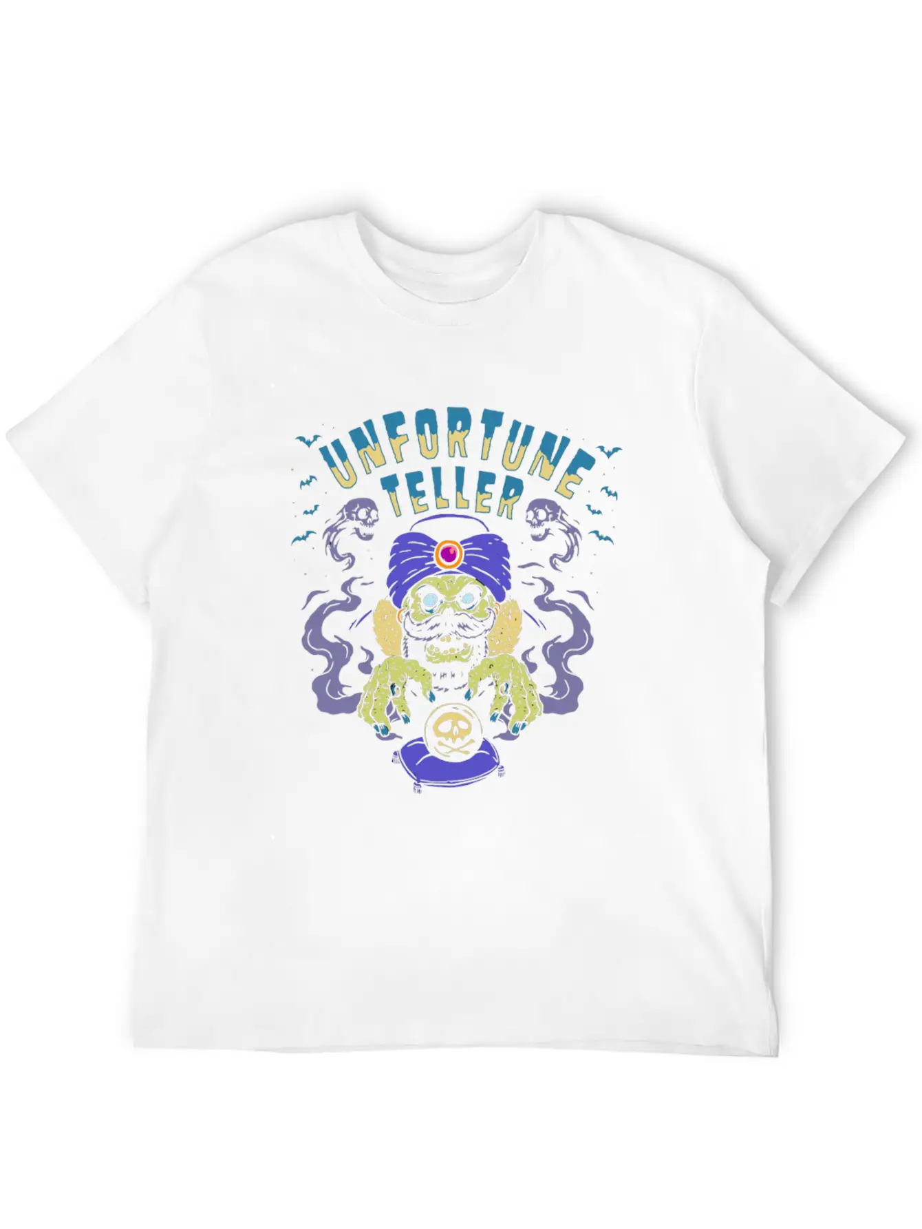 Horror Art Fortune Teller Zombie Psychobilly Punk Unisex Short Sleeve Soft Cotton T-Shirt – Casual Everyday Wear