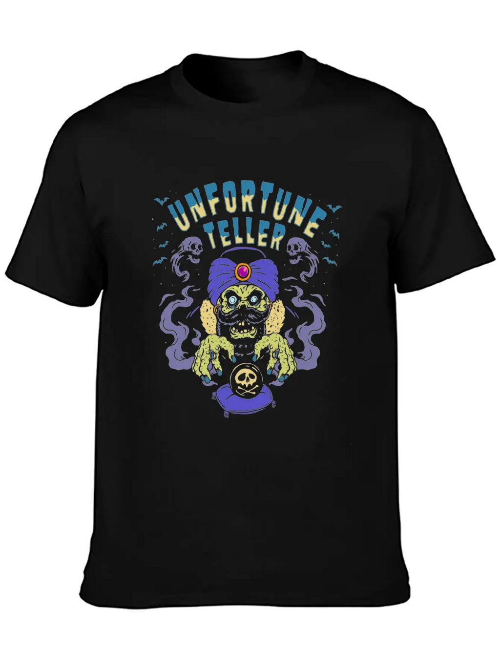 Horror Art Fortune Teller Zombie Psychobilly Punk Unisex Short Sleeve Soft Cotton T-Shirt – Casual Everyday Wear