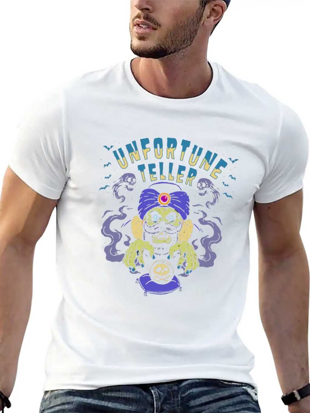 Horror Art Fortune Teller Zombie Psychobilly Punk Unisex Short Sleeve Soft Cotton T-Shirt – Casual Everyday Wear