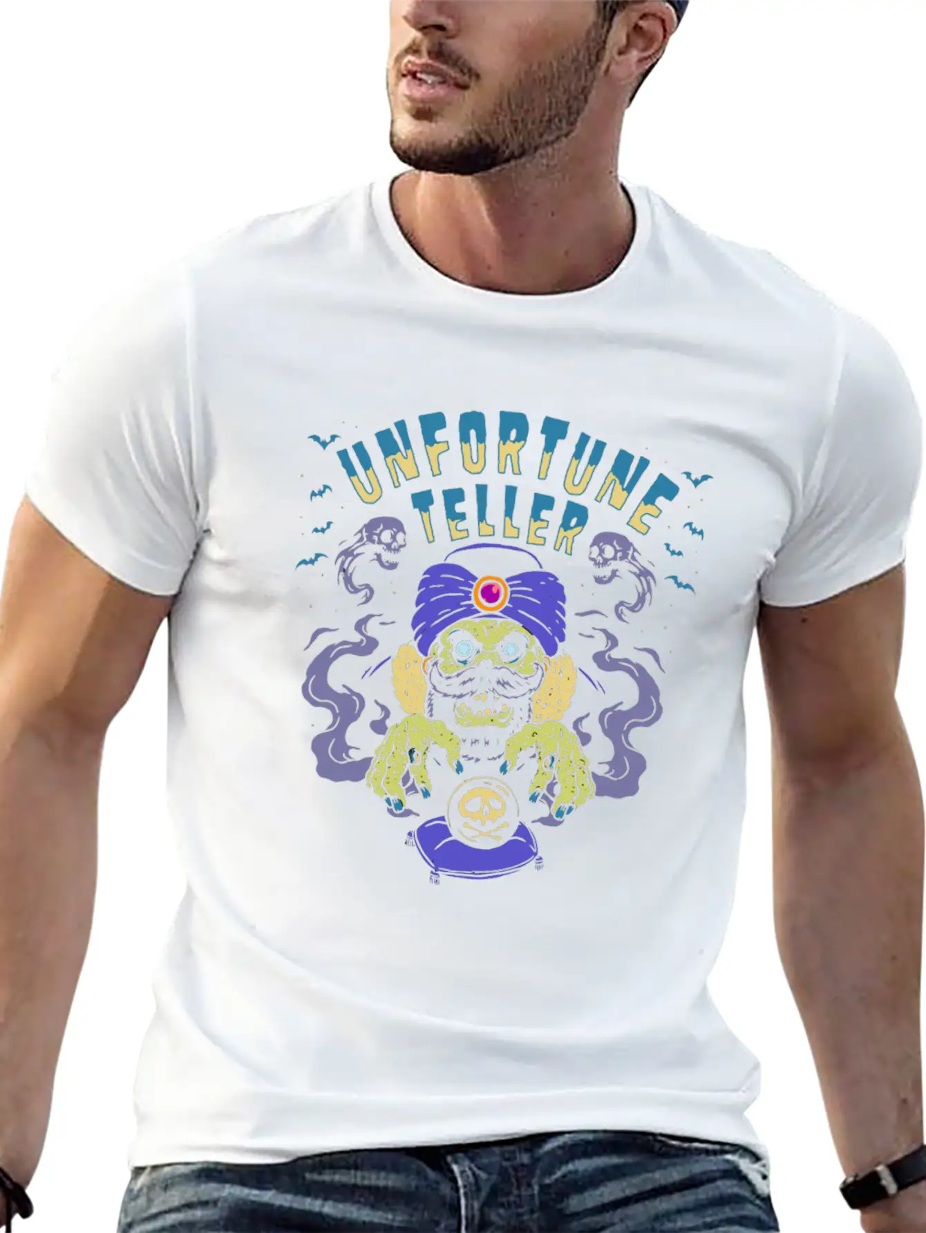 Horror Art Fortune Teller Zombie Psychobilly Punk Unisex Short Sleeve Soft Cotton T-Shirt – Casual Everyday Wear