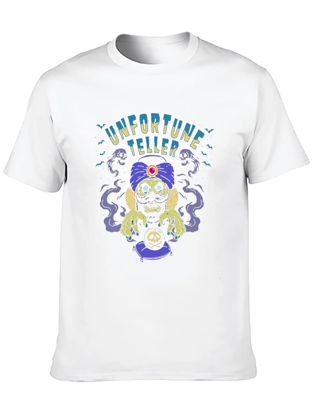 Horror Art Fortune Teller Zombie Psychobilly Punk Unisex Short Sleeve Soft Cotton T-Shirt – Casual Everyday Wear