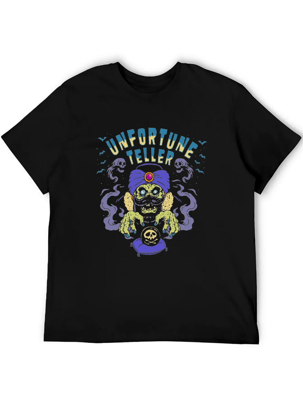 Horror Art Fortune Teller Zombie Psychobilly Punk Unisex Short Sleeve Soft Cotton T-Shirt – Casual Everyday Wear