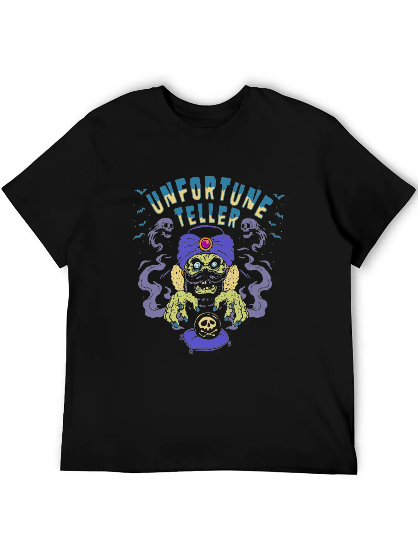 Horror Art Fortune Teller Zombie Psychobilly Punk Unisex Short Sleeve Soft Cotton T-Shirt – Casual Everyday Wear