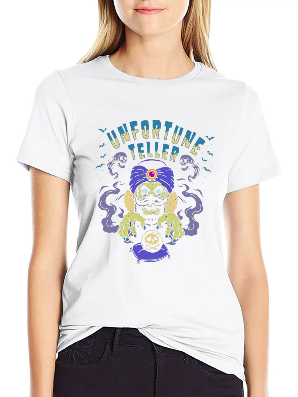 Horror Art Fortune Teller Zombie Psychobilly Punk Unisex Short Sleeve Soft Cotton T-Shirt – Casual Everyday Wear