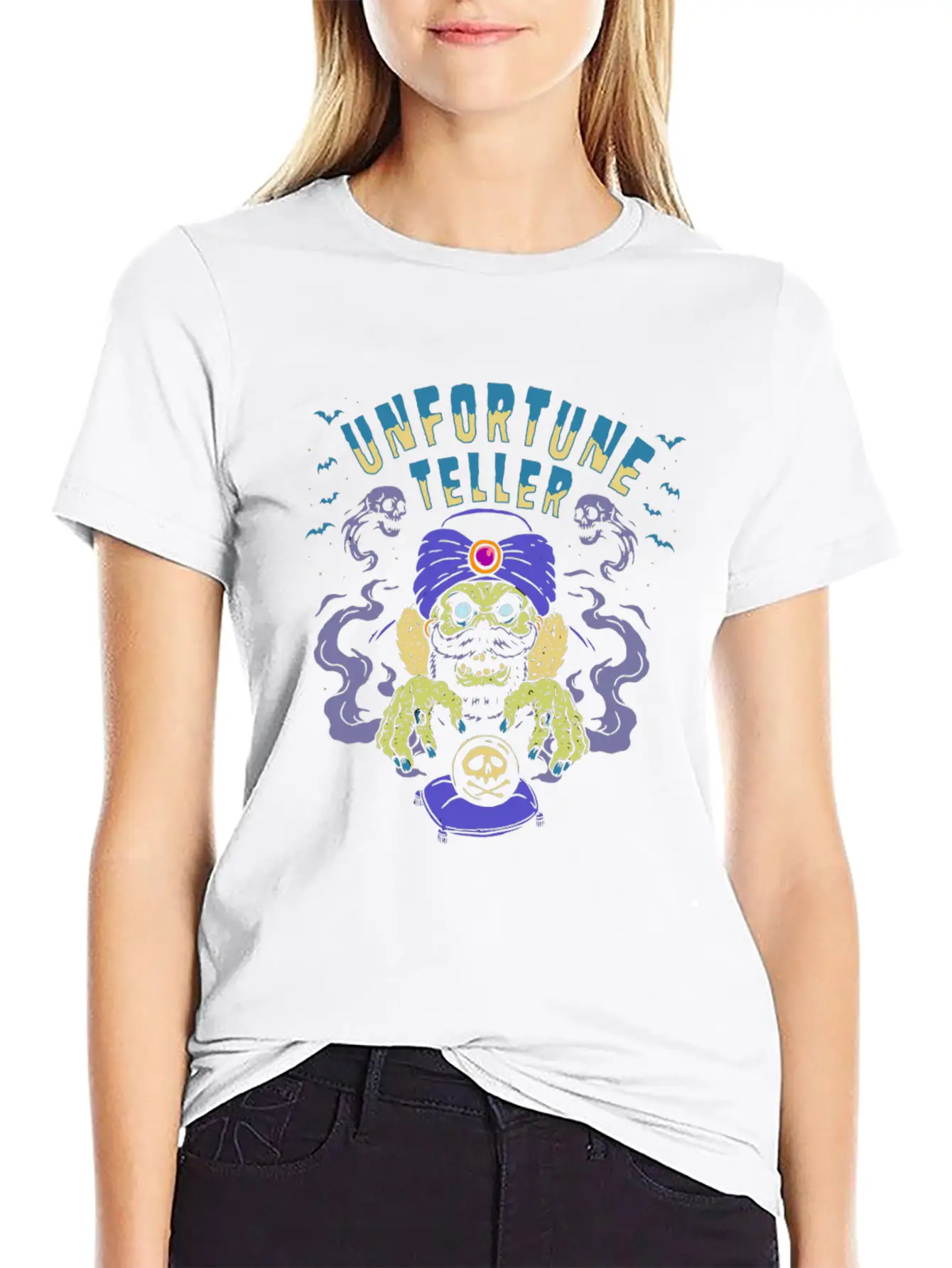Horror Art Fortune Teller Zombie Psychobilly Punk Unisex Short Sleeve Soft Cotton T-Shirt – Casual Everyday Wear