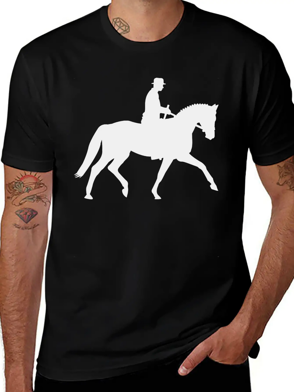 Horse And Rider Unisex Short Sleeve Soft Cotton T-Shirt – Casual Everyday Wear