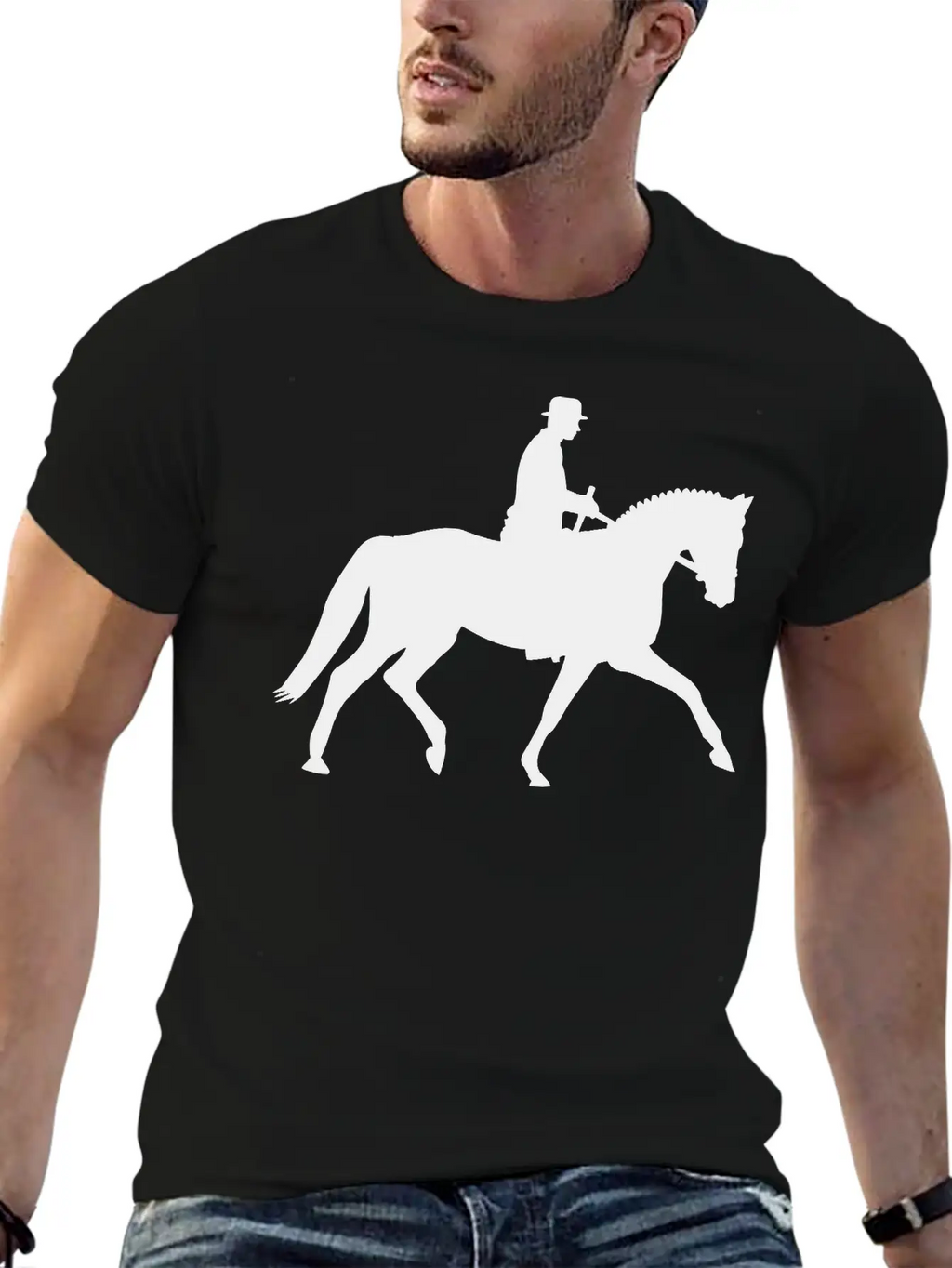 Horse And Rider Unisex Short Sleeve Soft Cotton T-Shirt – Casual Everyday Wear
