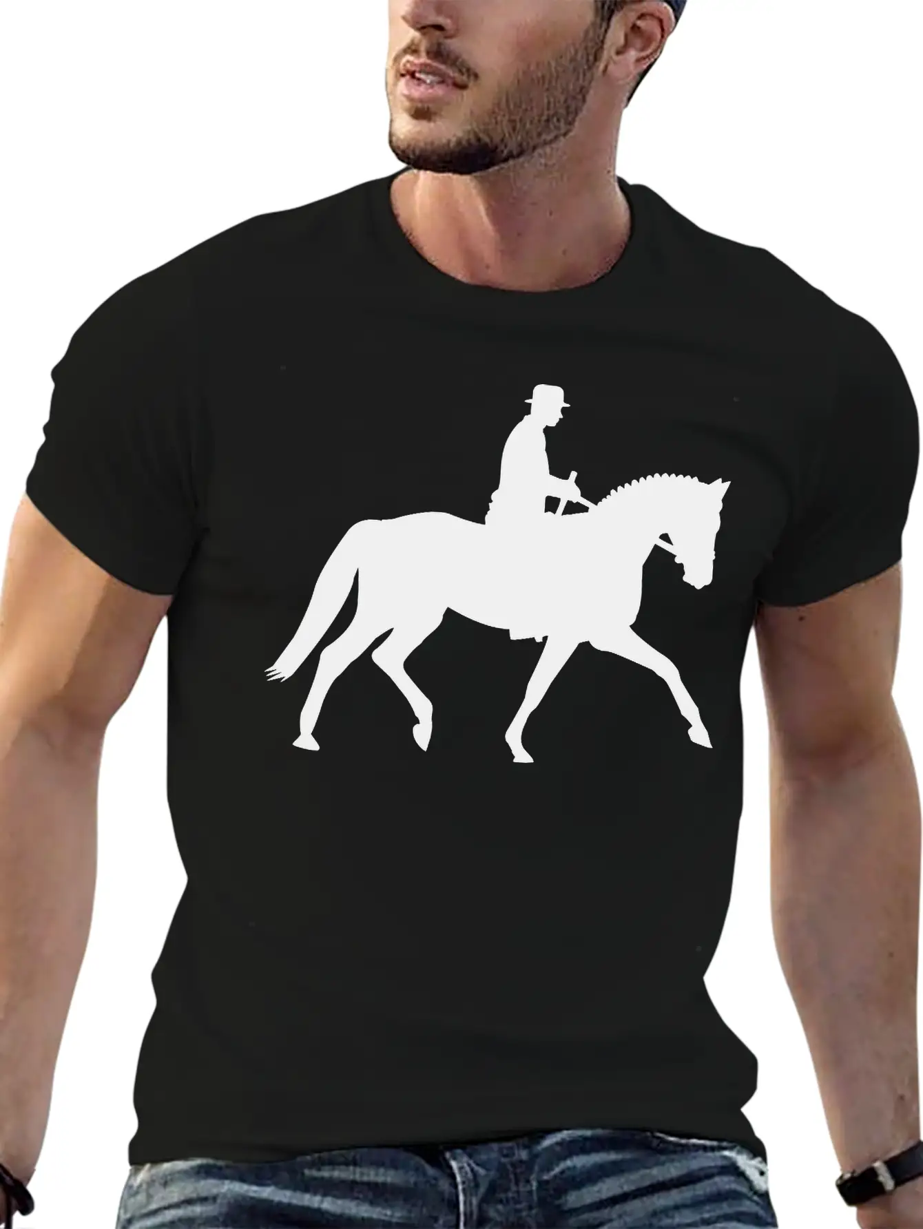 Horse And Rider Unisex Short Sleeve Soft Cotton T-Shirt – Casual Everyday Wear