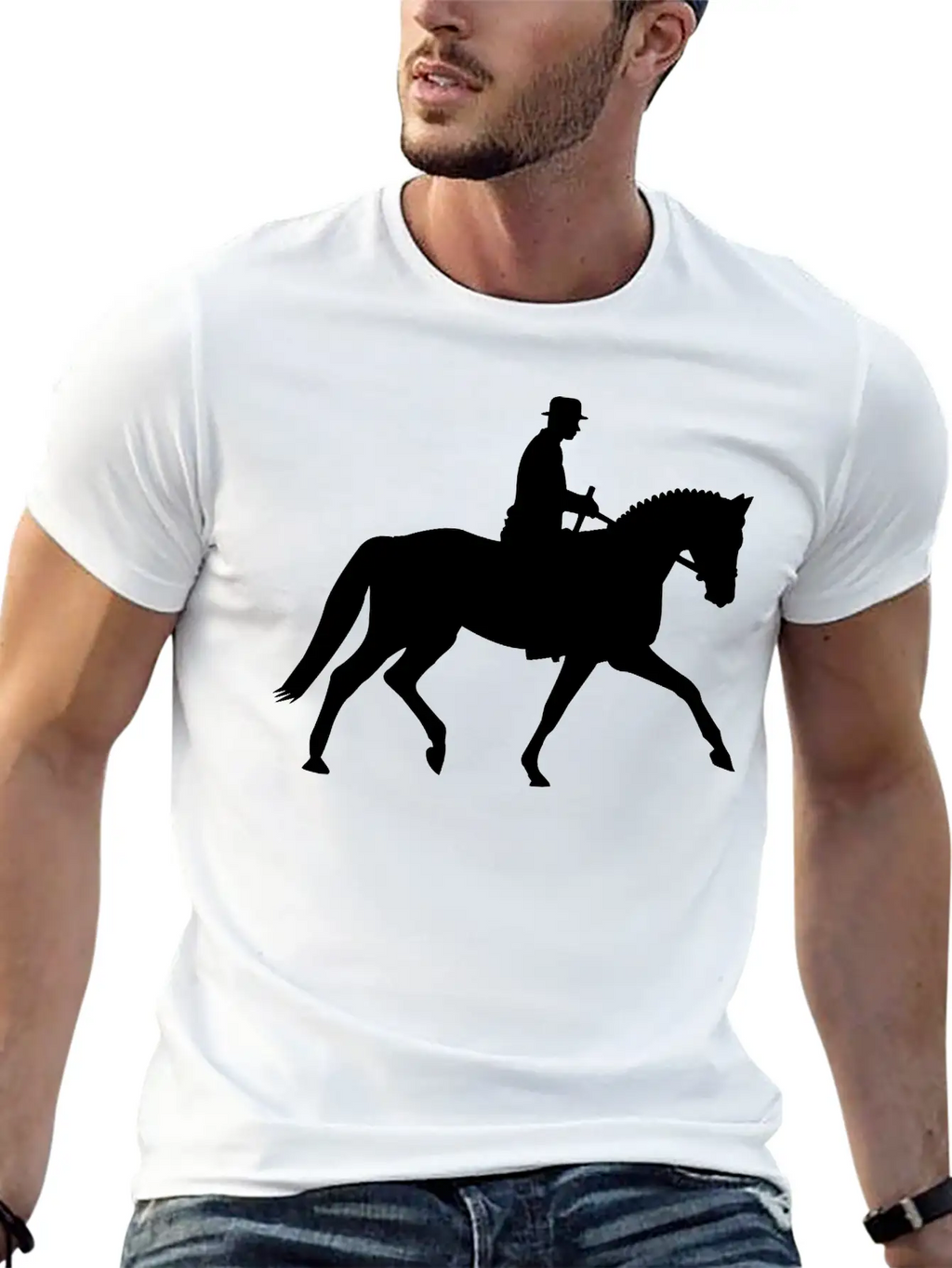 Horse And Rider Unisex Short Sleeve Soft Cotton T-Shirt – Casual Everyday Wear