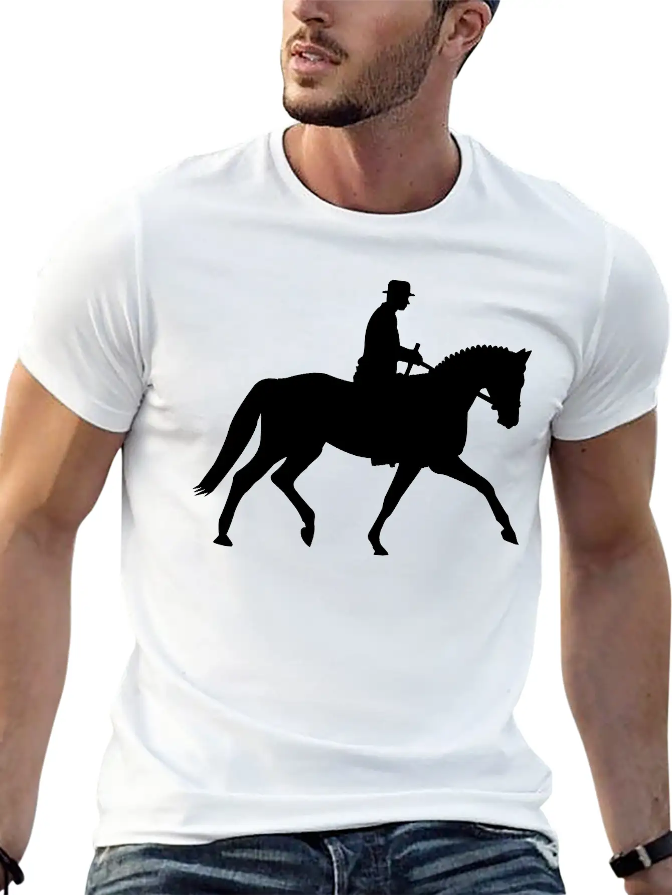 Horse And Rider Unisex Short Sleeve Soft Cotton T-Shirt – Casual Everyday Wear