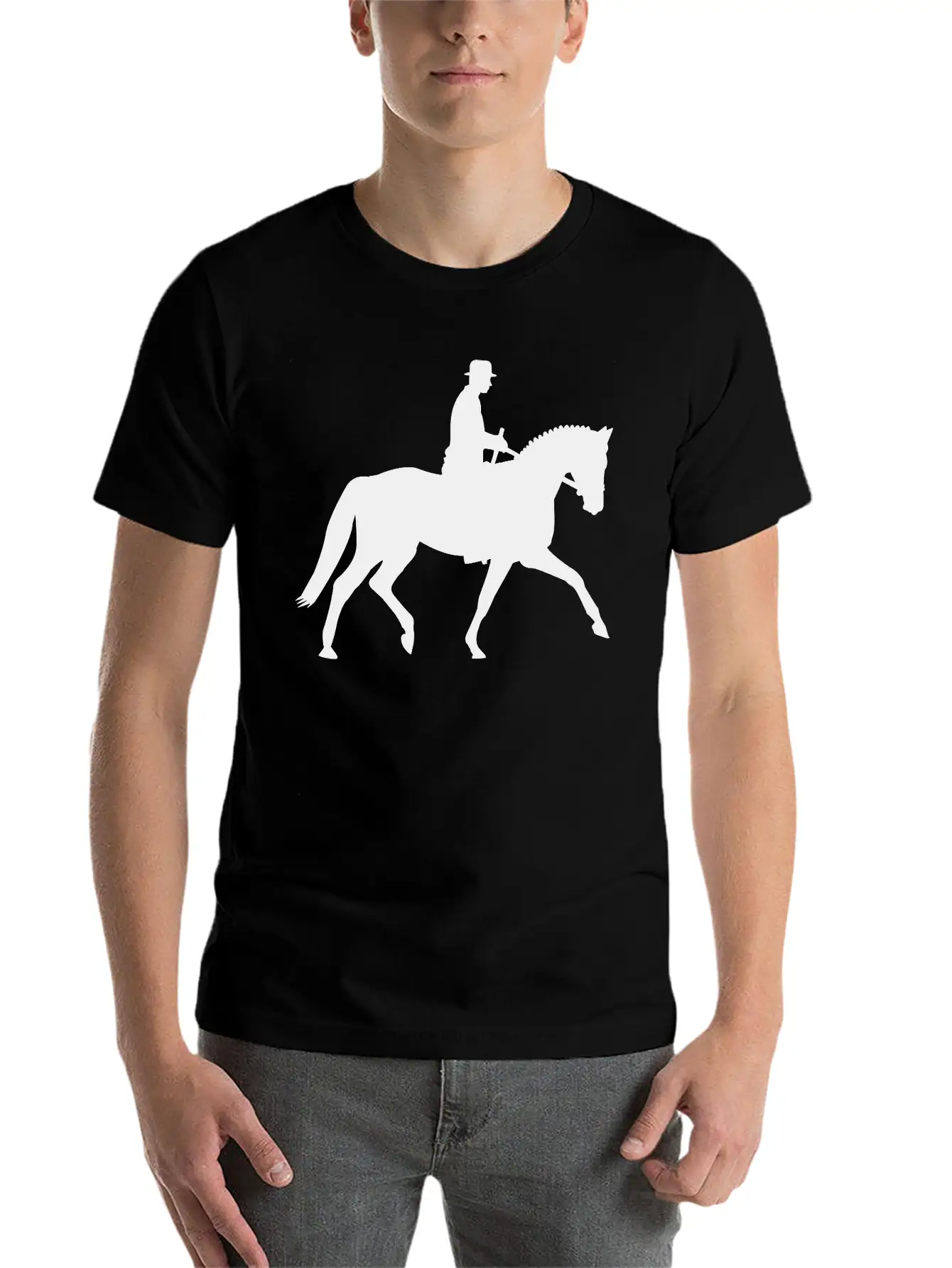 Horse And Rider Unisex Short Sleeve Soft Cotton T-Shirt – Casual Everyday Wear