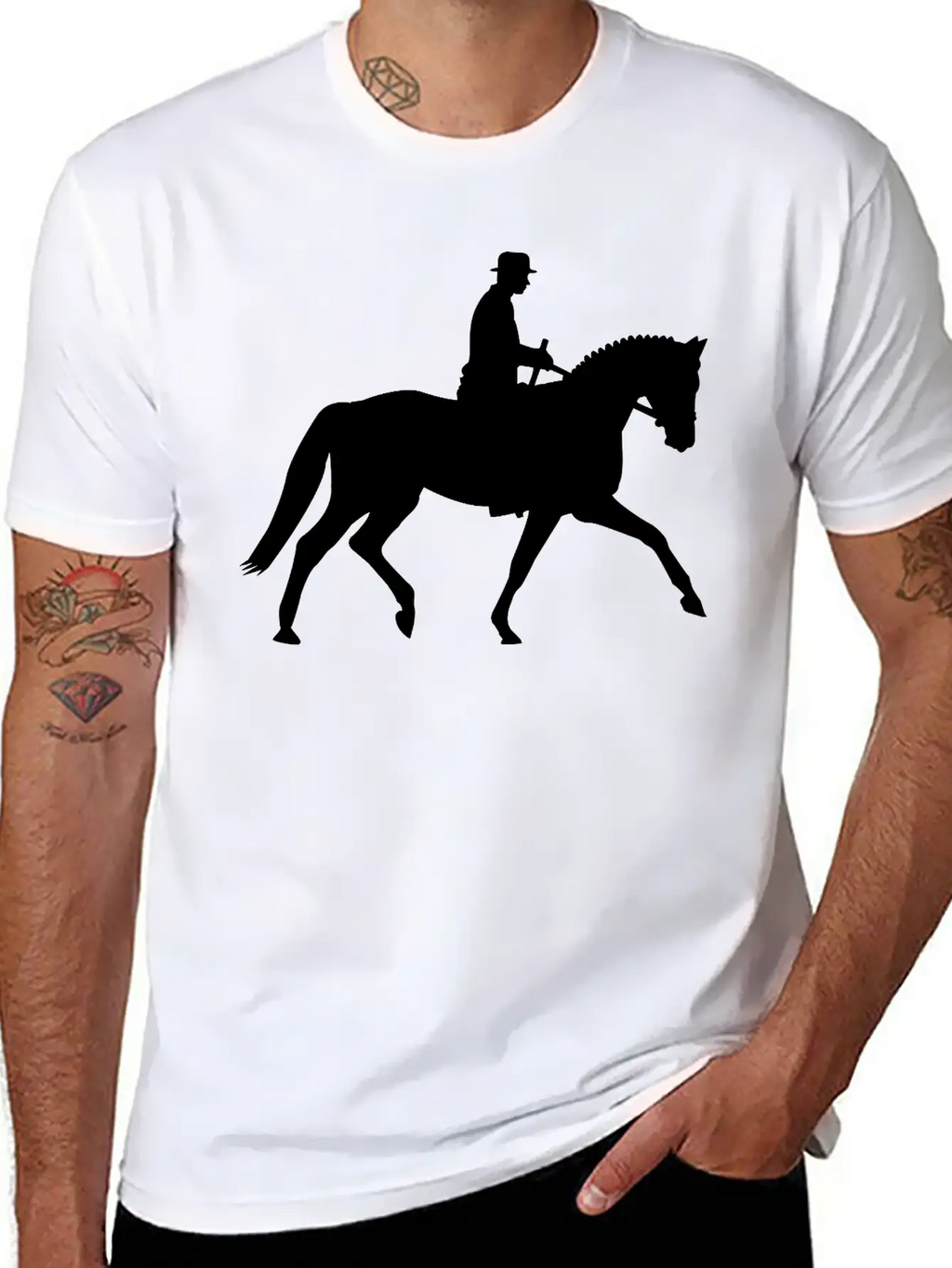 Horse And Rider Unisex Short Sleeve Soft Cotton T-Shirt – Casual Everyday Wear