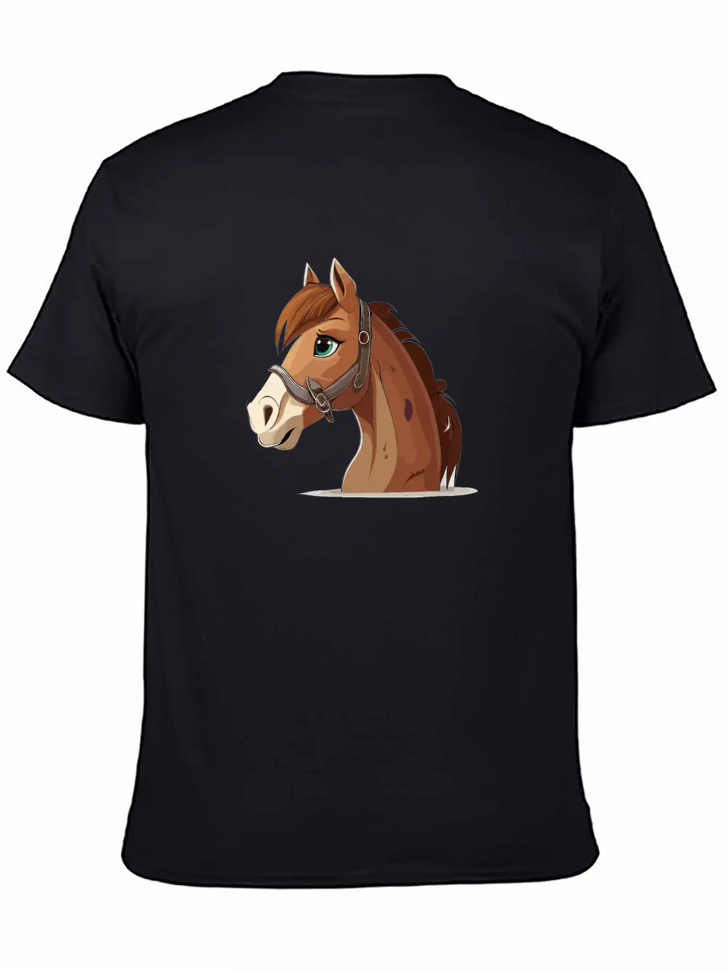 Horse Cartoon Style Classic Fit Graphic Tee For Daily Comfort – Unisex Cotton Shirt