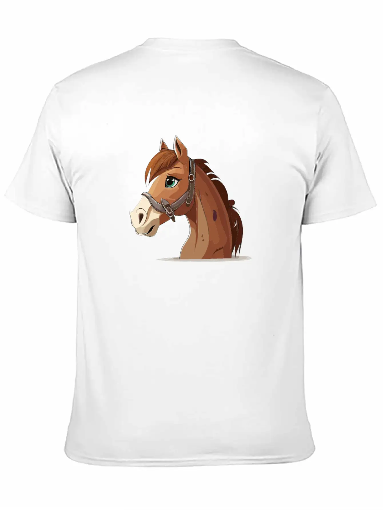 Horse Cartoon Style Classic Fit Graphic Tee For Daily Comfort – Unisex Cotton Shirt