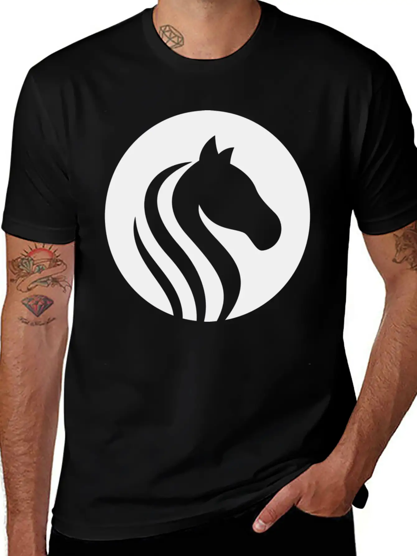 Horse Design T-Shirt Unisex Short Sleeve Soft Cotton T-Shirt – Casual Everyday Wear