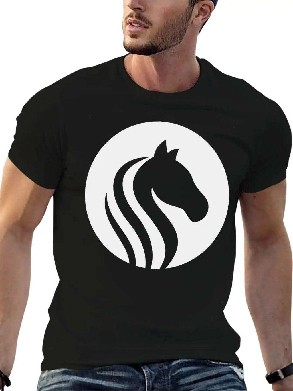 Horse Design T-Shirt Unisex Short Sleeve Soft Cotton T-Shirt – Casual Everyday Wear