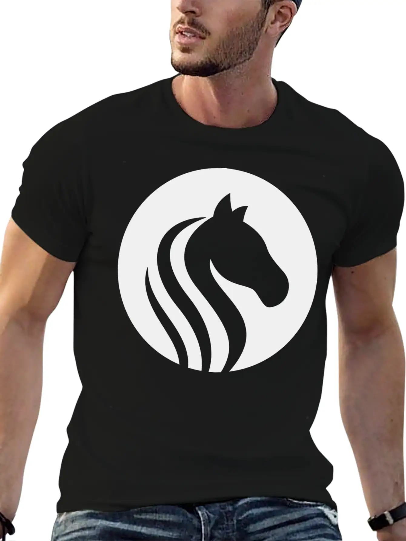 Horse Design T-Shirt Unisex Short Sleeve Soft Cotton T-Shirt – Casual Everyday Wear