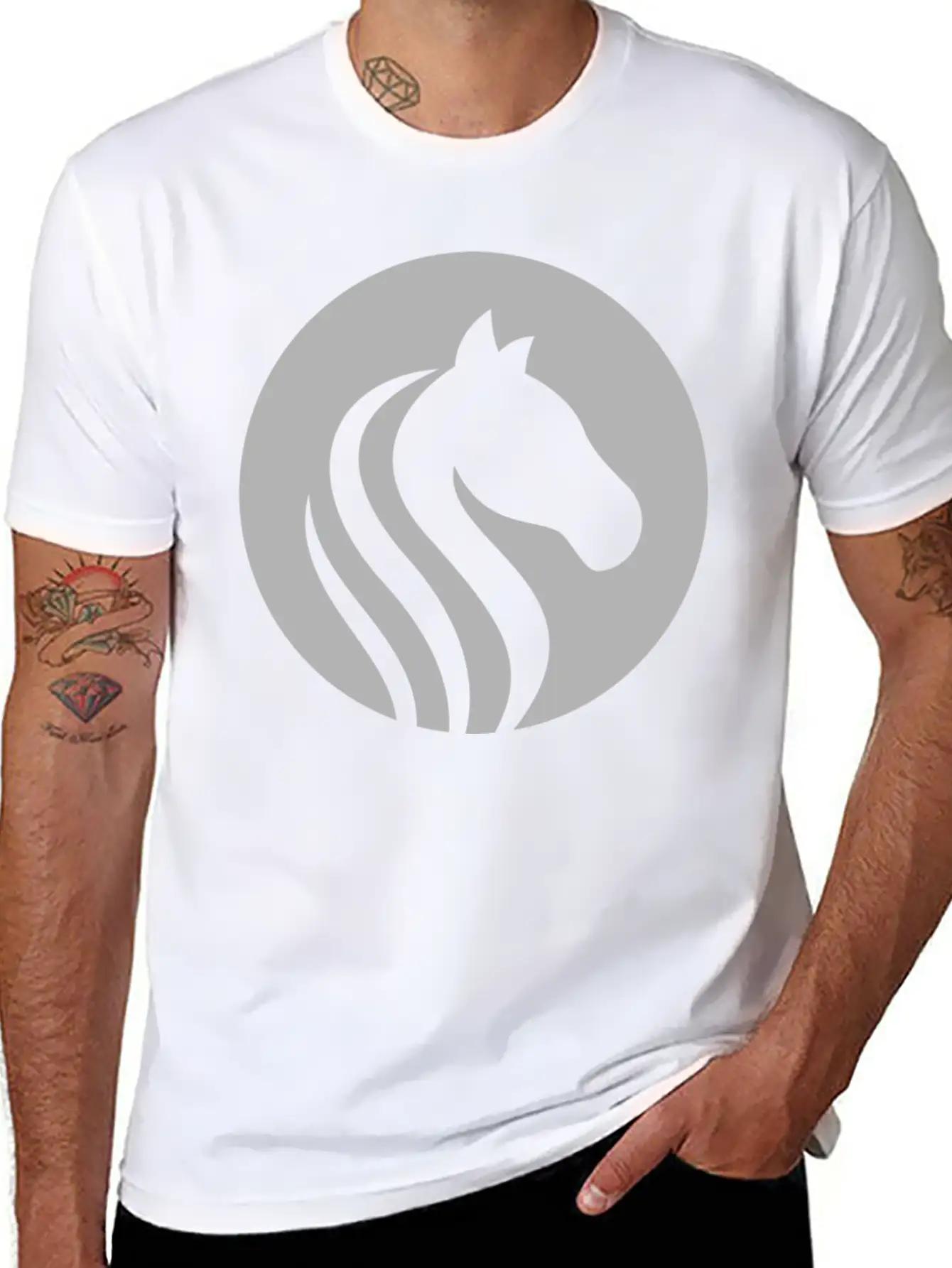 Horse Design T-Shirt Unisex Short Sleeve Soft Cotton T-Shirt – Casual Everyday Wear