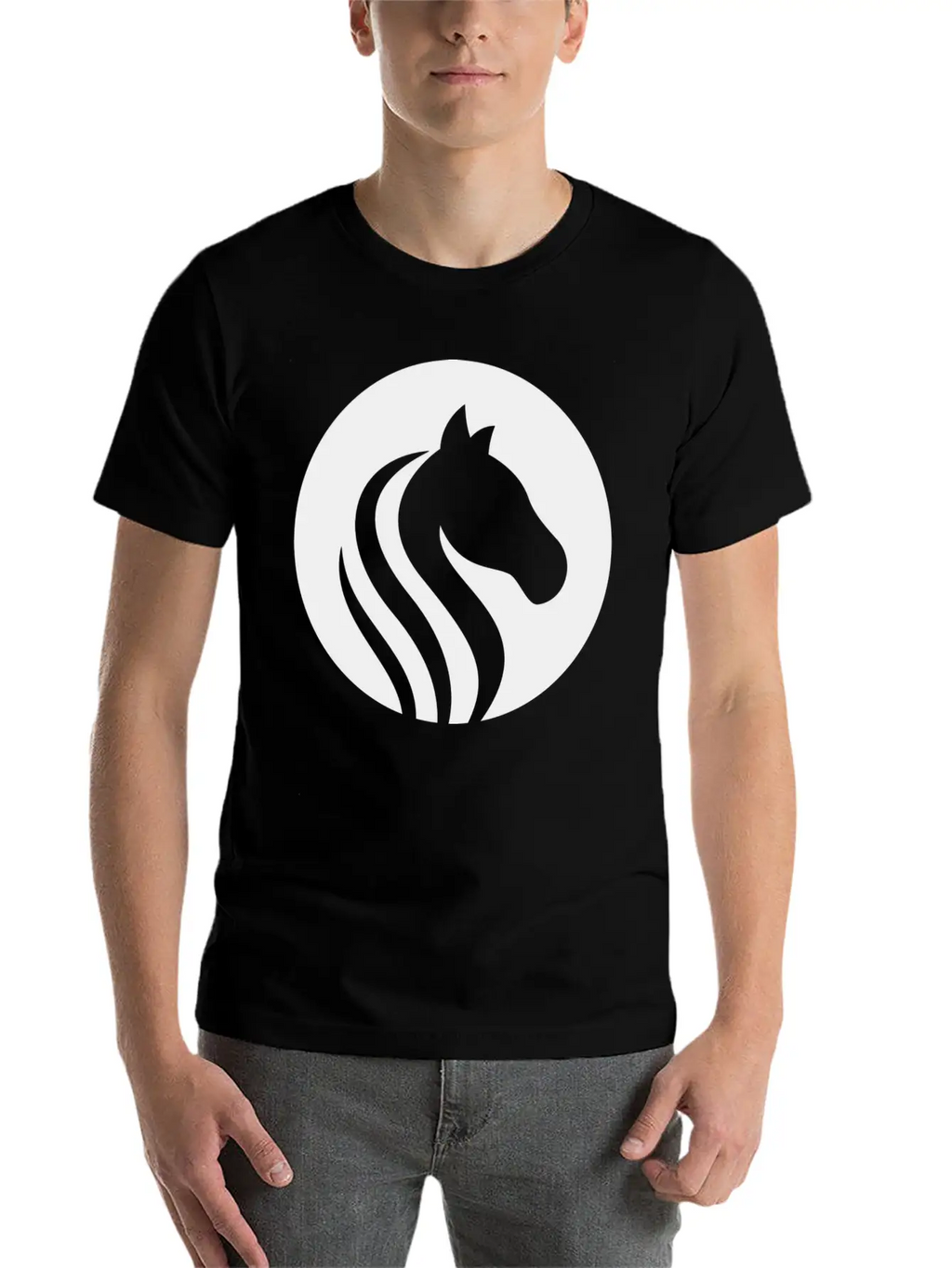 Horse Design T-Shirt Unisex Short Sleeve Soft Cotton T-Shirt – Casual Everyday Wear
