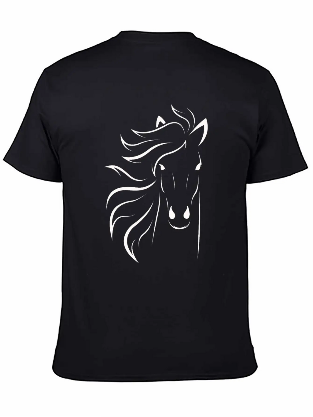 Horse Face White Unisex Short Sleeve Soft Cotton T-Shirt – Casual Everyday Wear