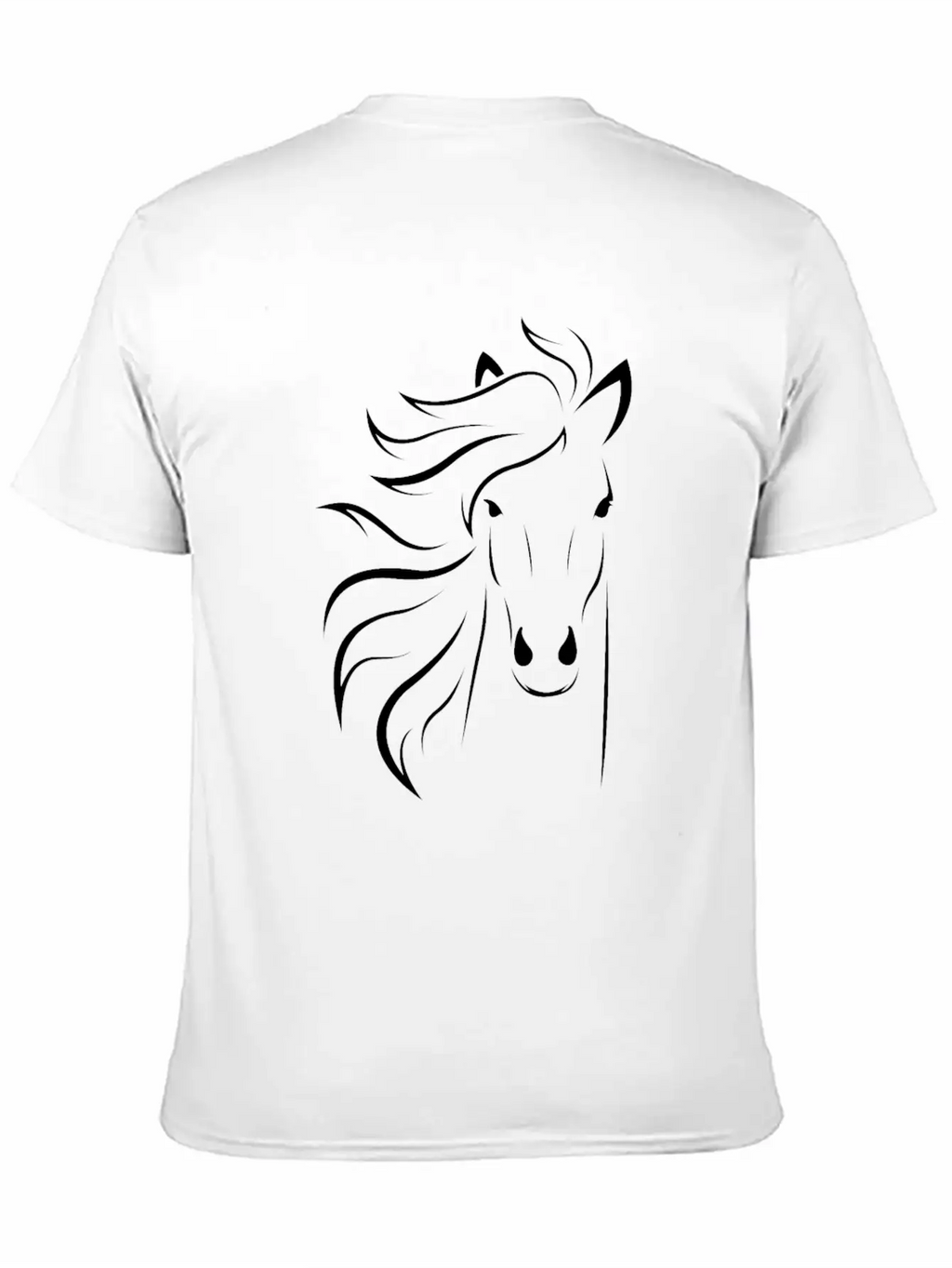 Horse Face White Unisex Short Sleeve Soft Cotton T-Shirt – Casual Everyday Wear