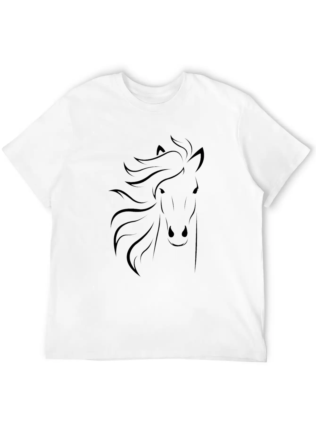 Horse Face White Unisex Short Sleeve Soft Cotton T-Shirt – Casual Everyday Wear