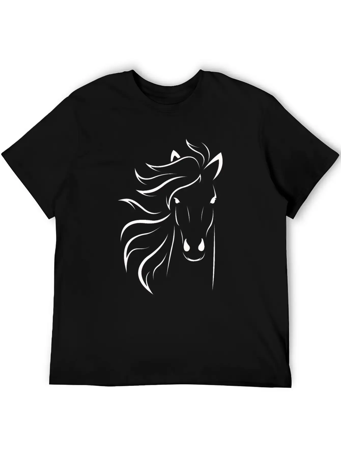 Horse Face White Unisex Short Sleeve Soft Cotton T-Shirt – Casual Everyday Wear