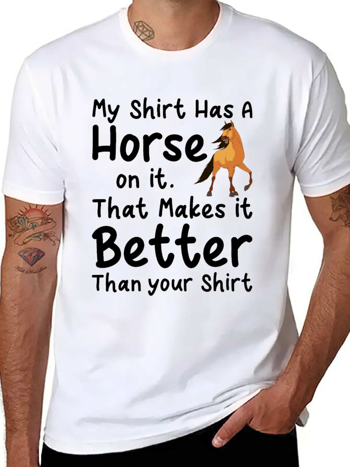 Horse Gift Unisex Casual T-Shirt – Clean Design For Daily Comfort