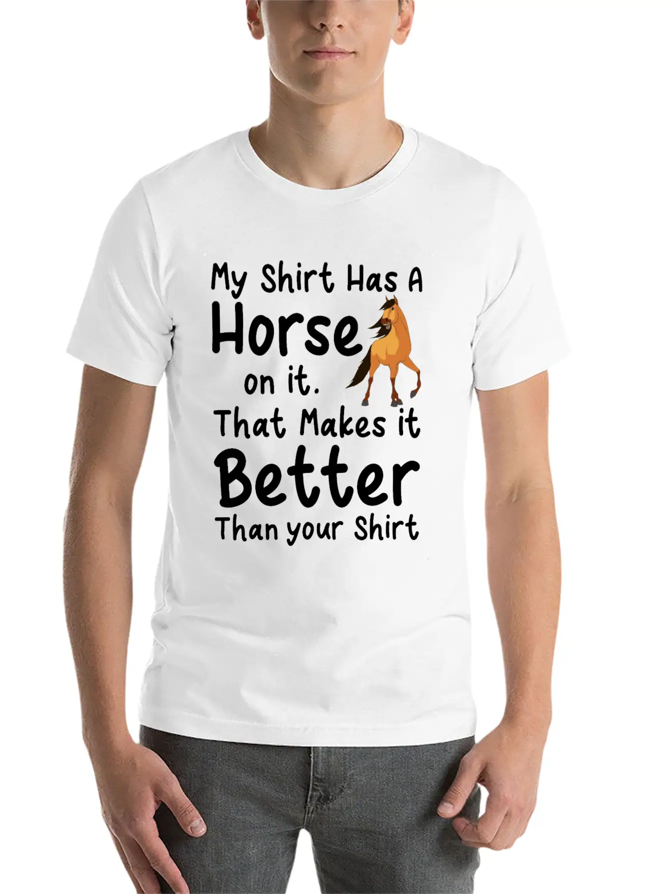 Horse Gift Unisex Casual T-Shirt – Clean Design For Daily Comfort