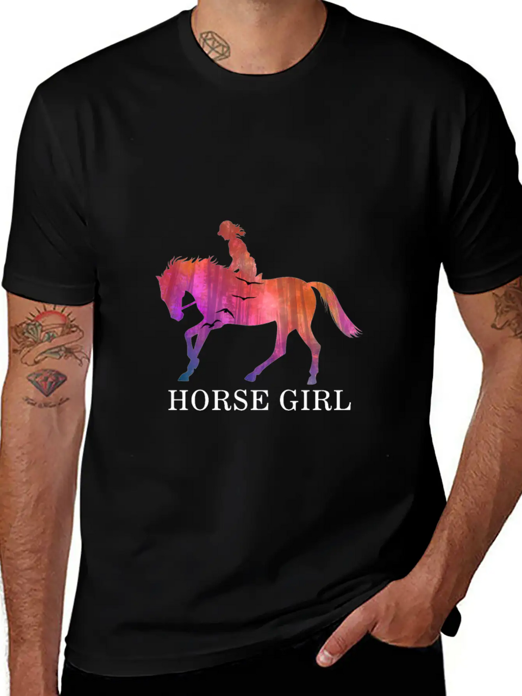 Horse Girl I Love My Horses Racing Riding Unisex Short Sleeve Soft Cotton T-Shirt – Casual Everyday Wear