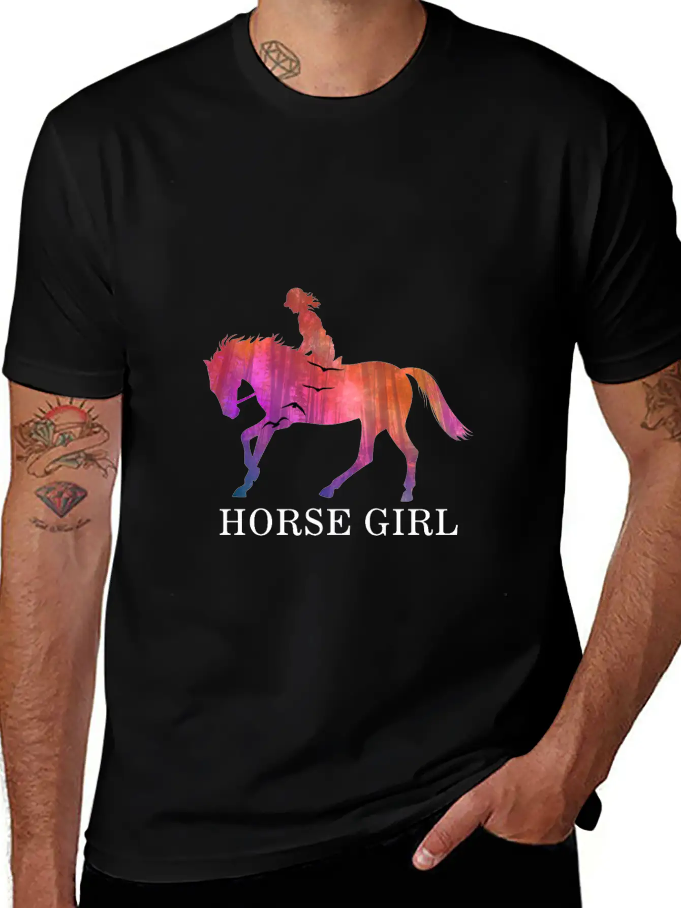 Horse Girl I Love My Horses Racing Riding Unisex Short Sleeve Soft Cotton T-Shirt – Casual Everyday Wear