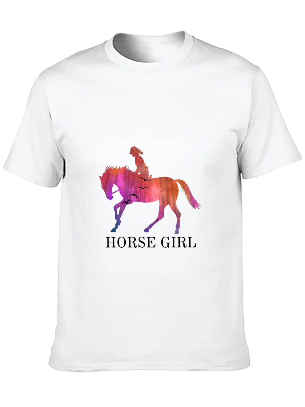 Horse Girl I Love My Horses Racing Riding Unisex Short Sleeve Soft Cotton T-Shirt – Casual Everyday Wear