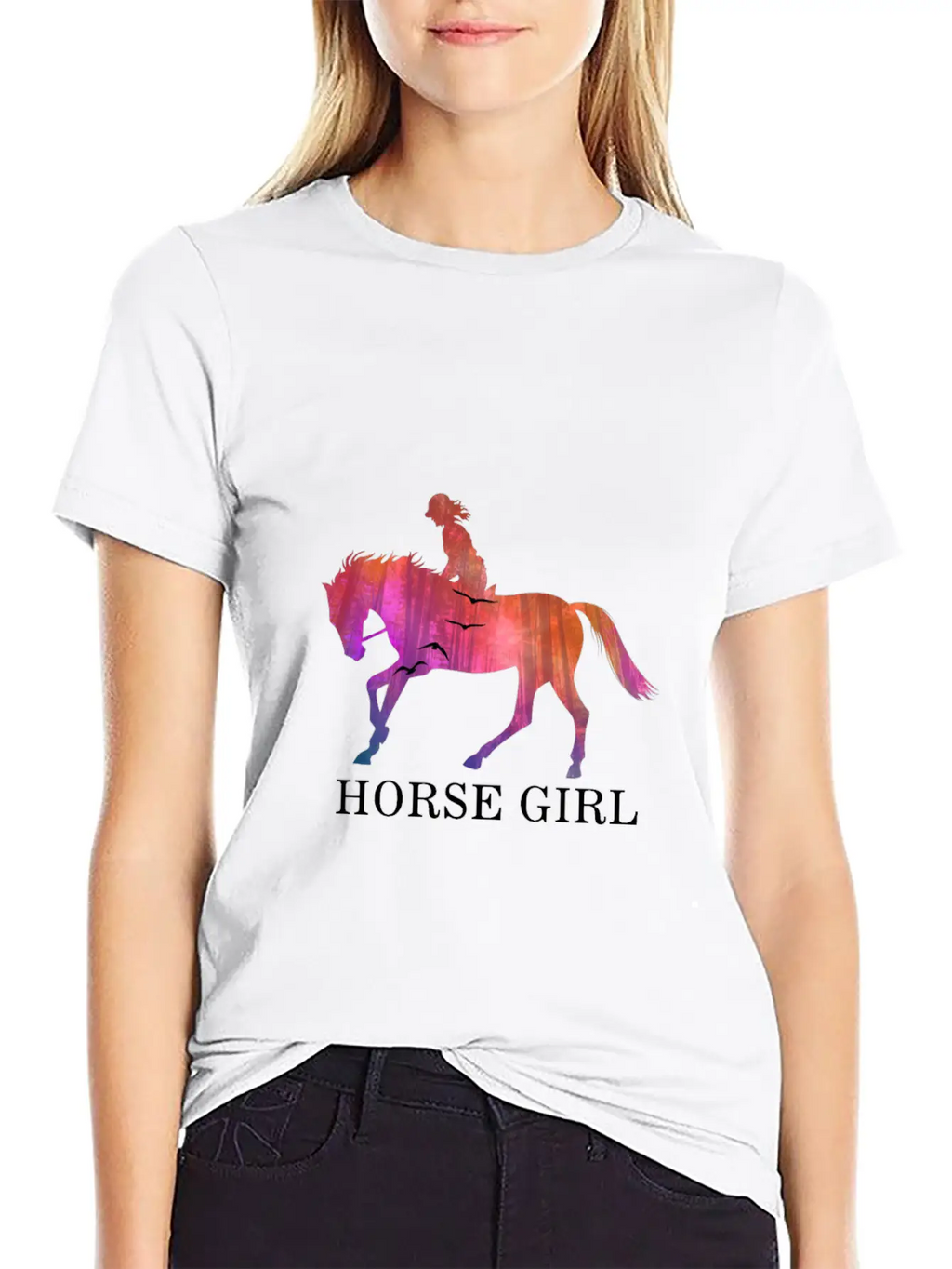 Horse Girl I Love My Horses Racing Riding Unisex Short Sleeve Soft Cotton T-Shirt – Casual Everyday Wear