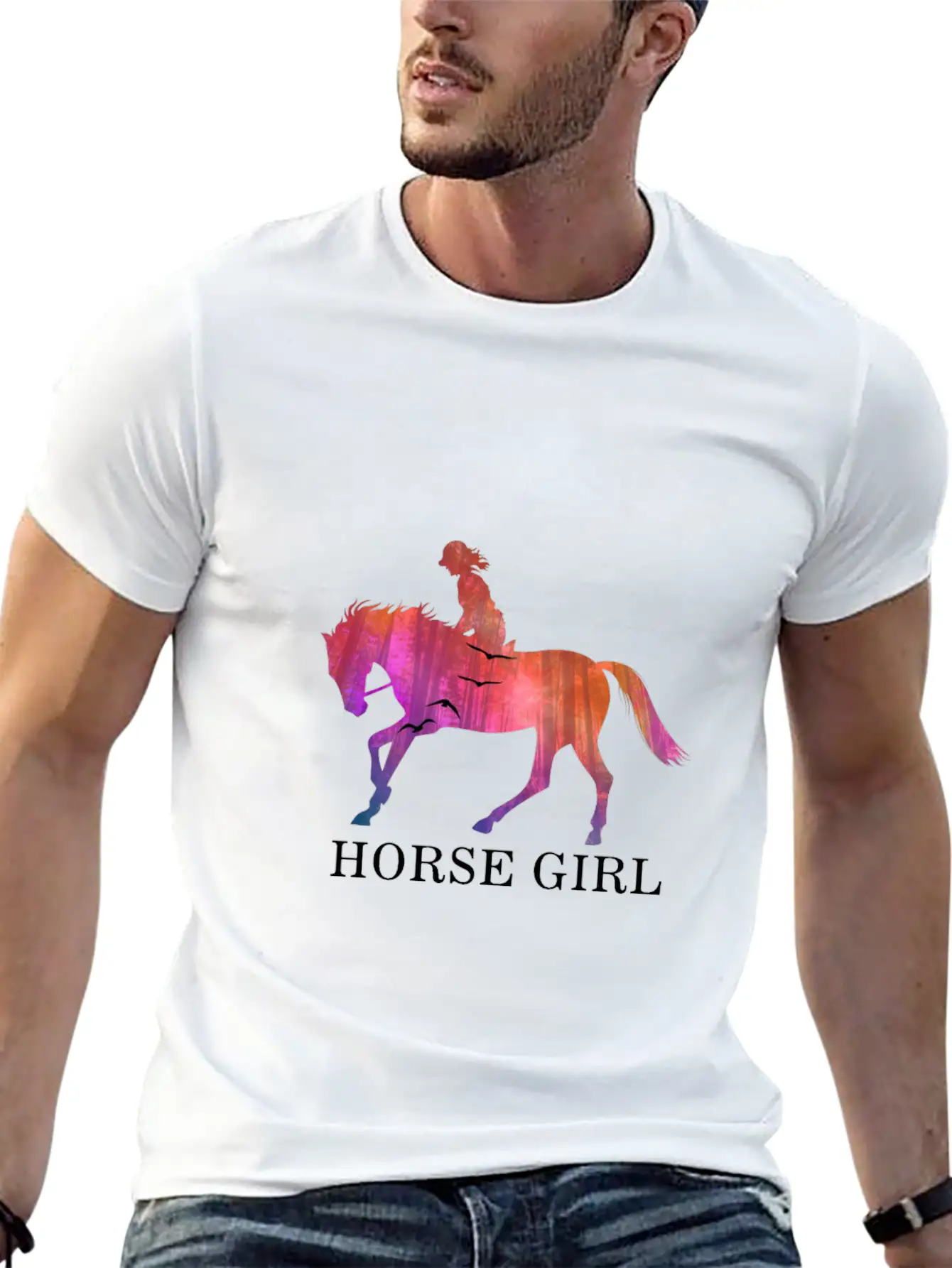 Horse Girl I Love My Horses Racing Riding Unisex Short Sleeve Soft Cotton T-Shirt – Casual Everyday Wear