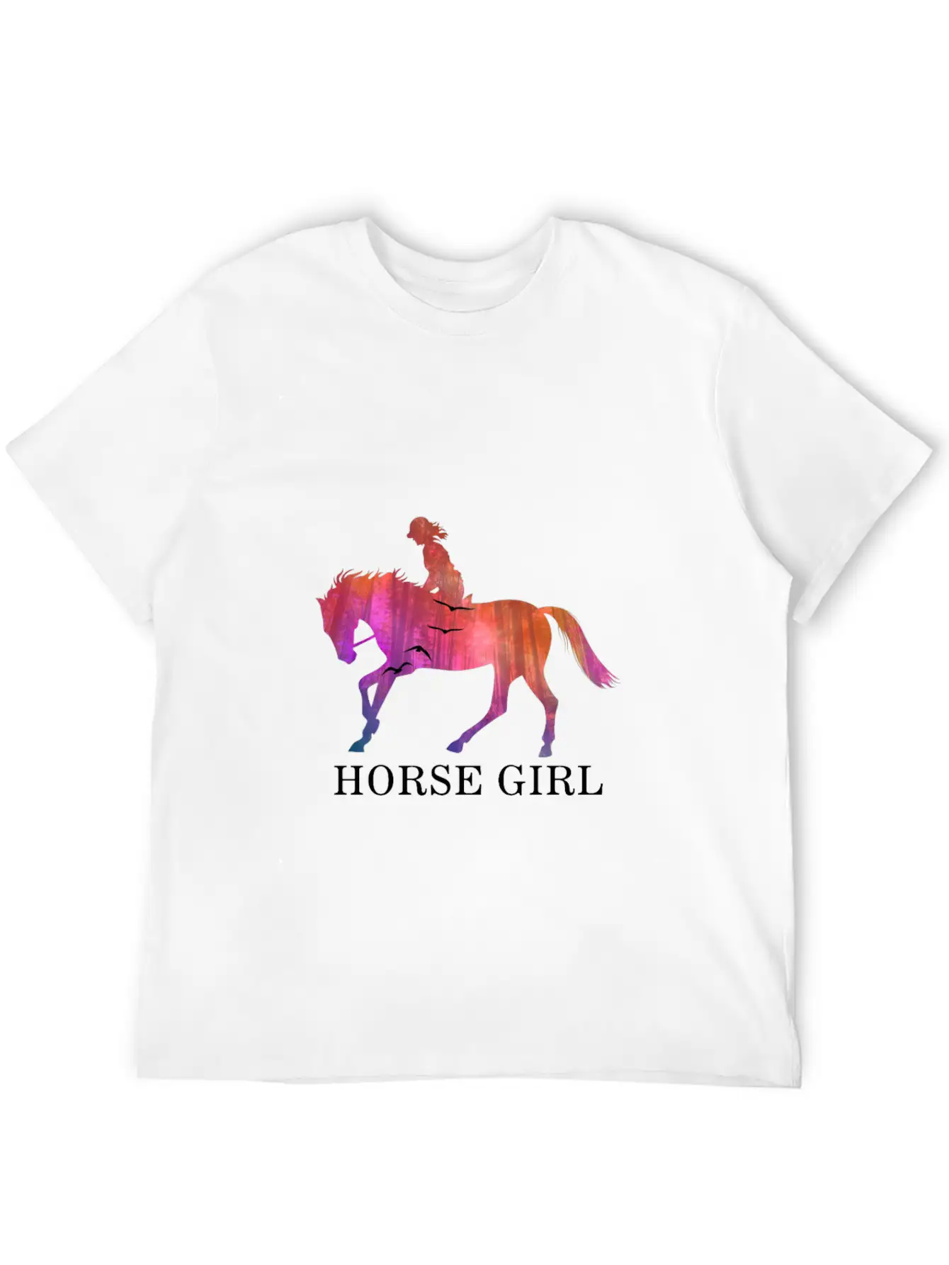 Horse Girl I Love My Horses Racing Riding Unisex Short Sleeve Soft Cotton T-Shirt – Casual Everyday Wear