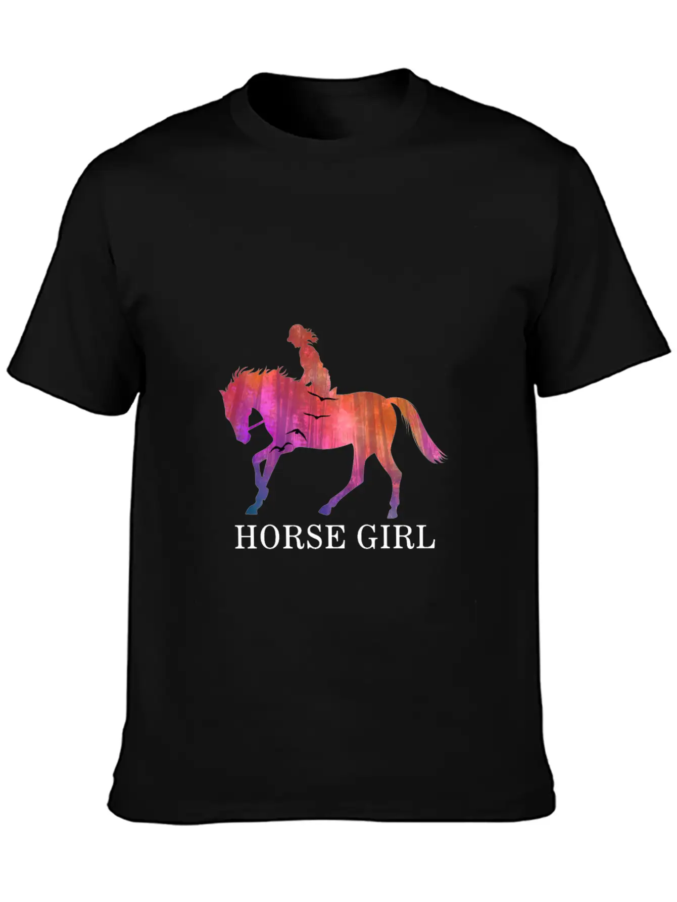 Horse Girl I Love My Horses Racing Riding Unisex Short Sleeve Soft Cotton T-Shirt – Casual Everyday Wear